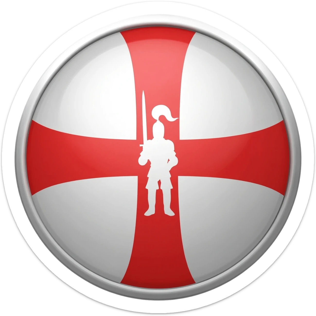 White knight templar cross sticker