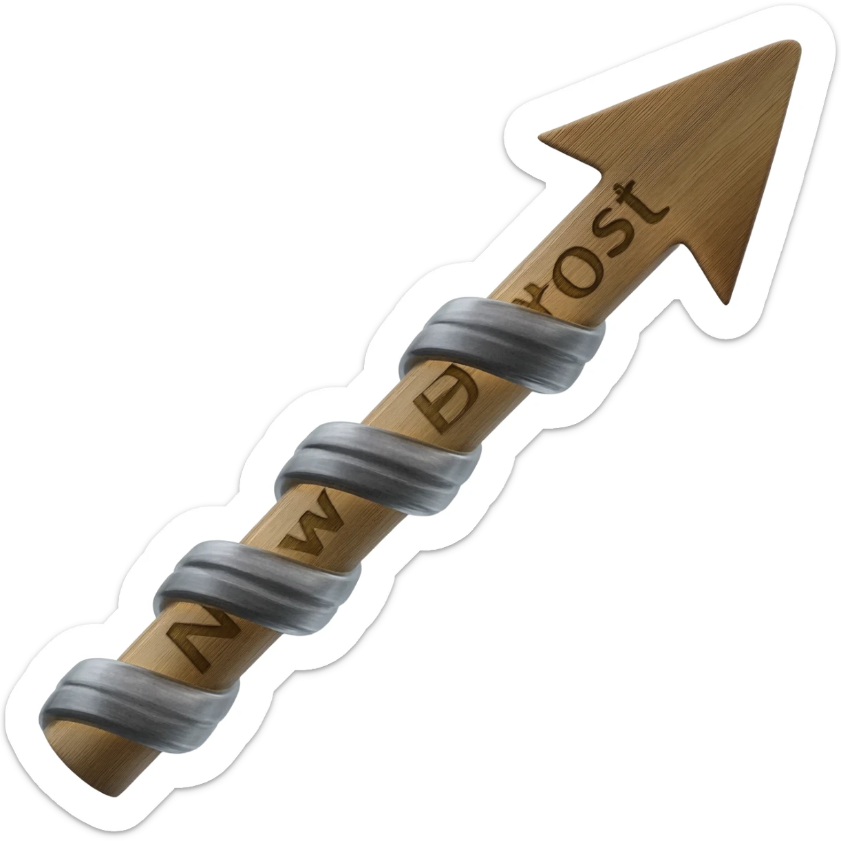 a twisted arrow with the inscription "Новый пост" sticker