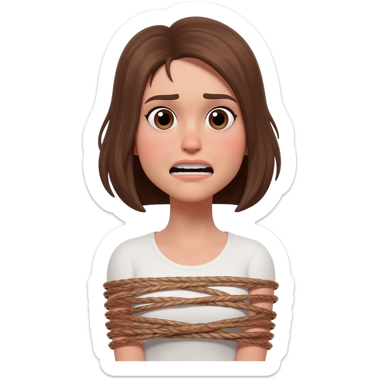 Strangling self emoji woman sticker