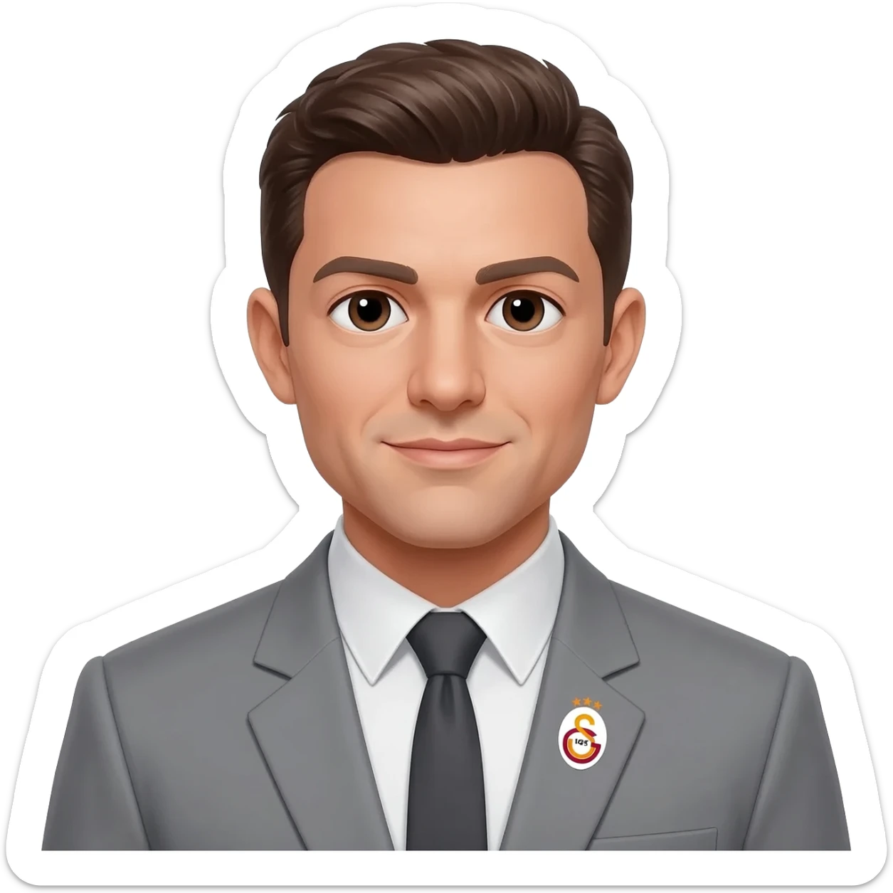 Galatasaray logosunun olduğu 1998-99 gri formalı kişi sticker