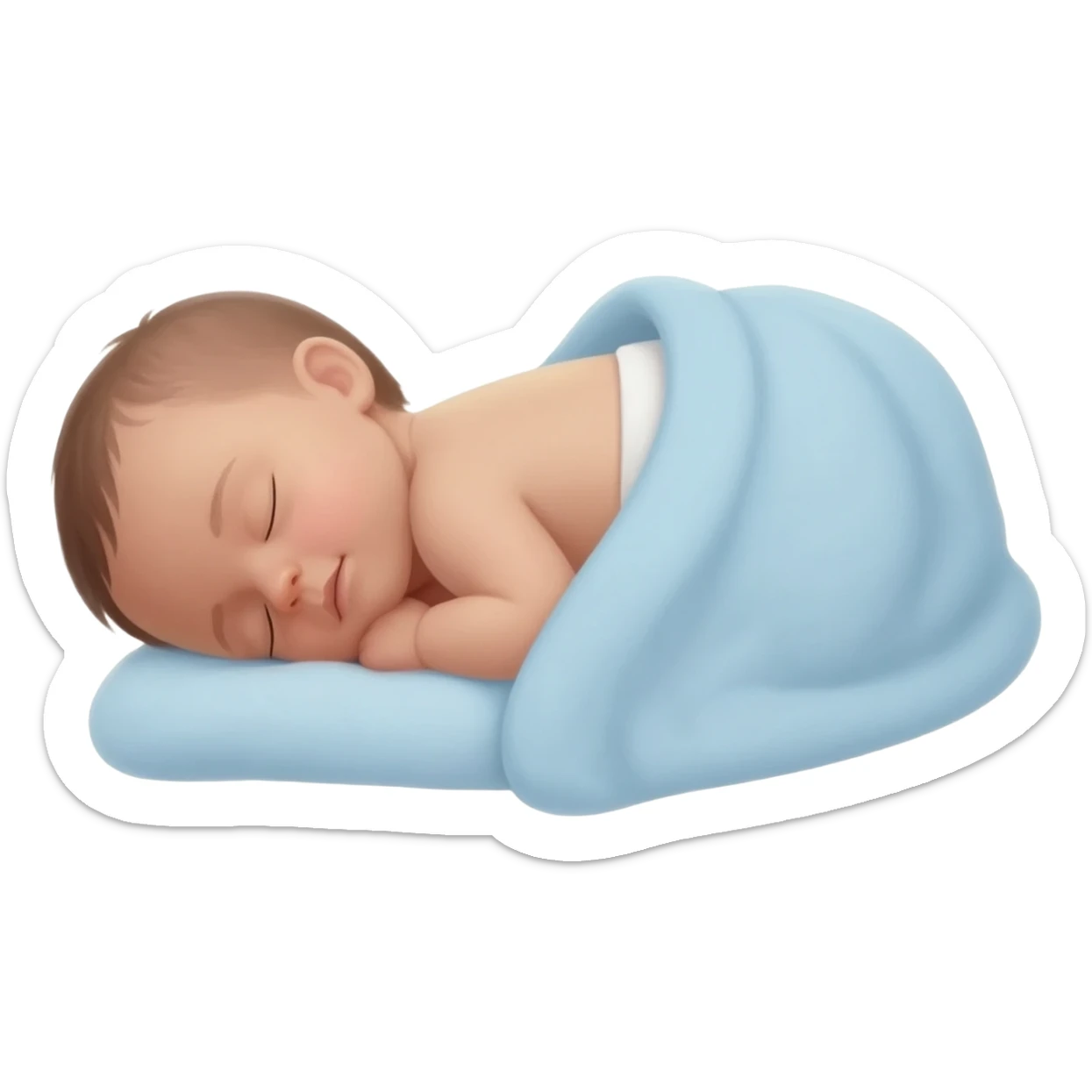 sleeping baby on its back in diaper - side view sticker