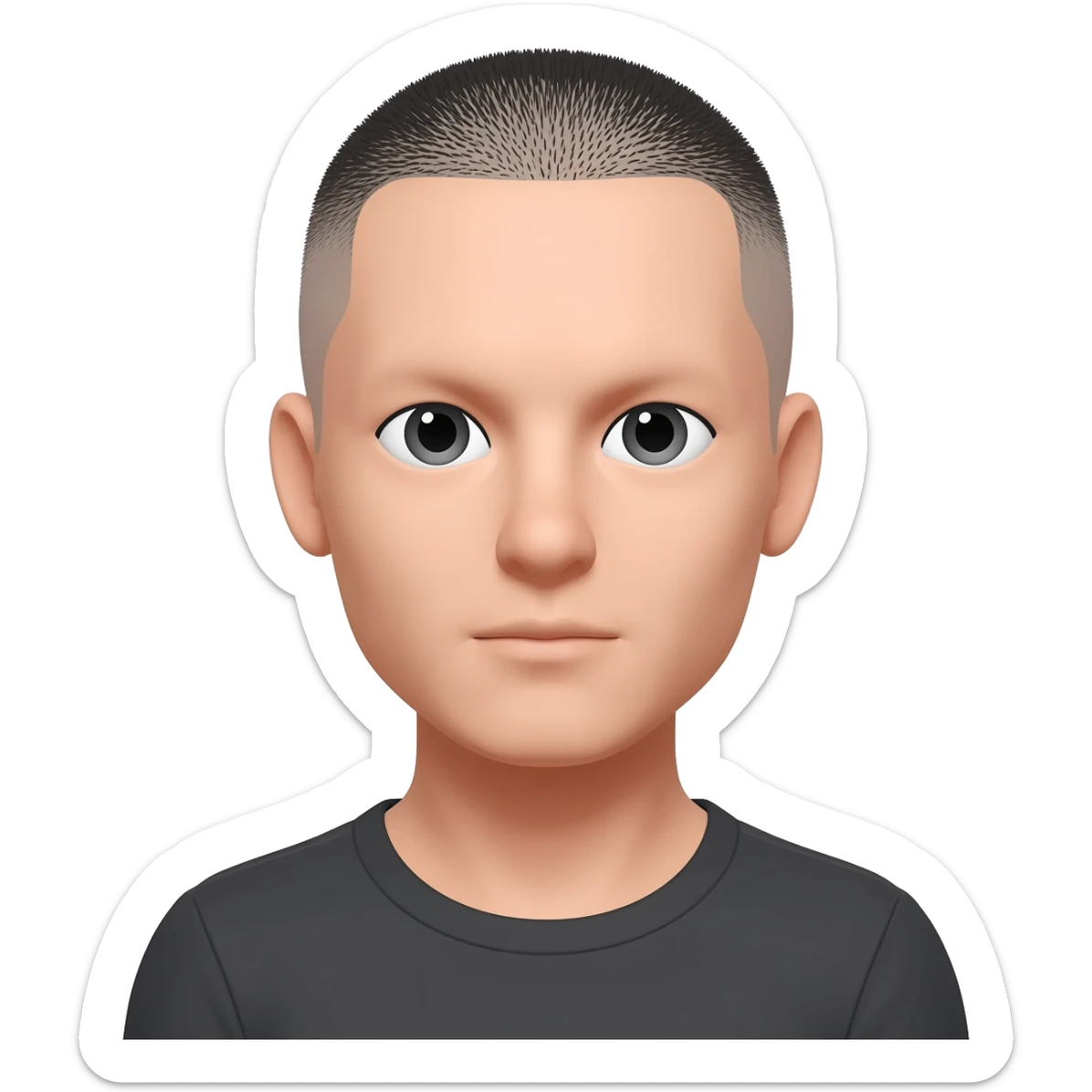 Add a little shadow of a dark hair line that was receding and is kept shaved sticker