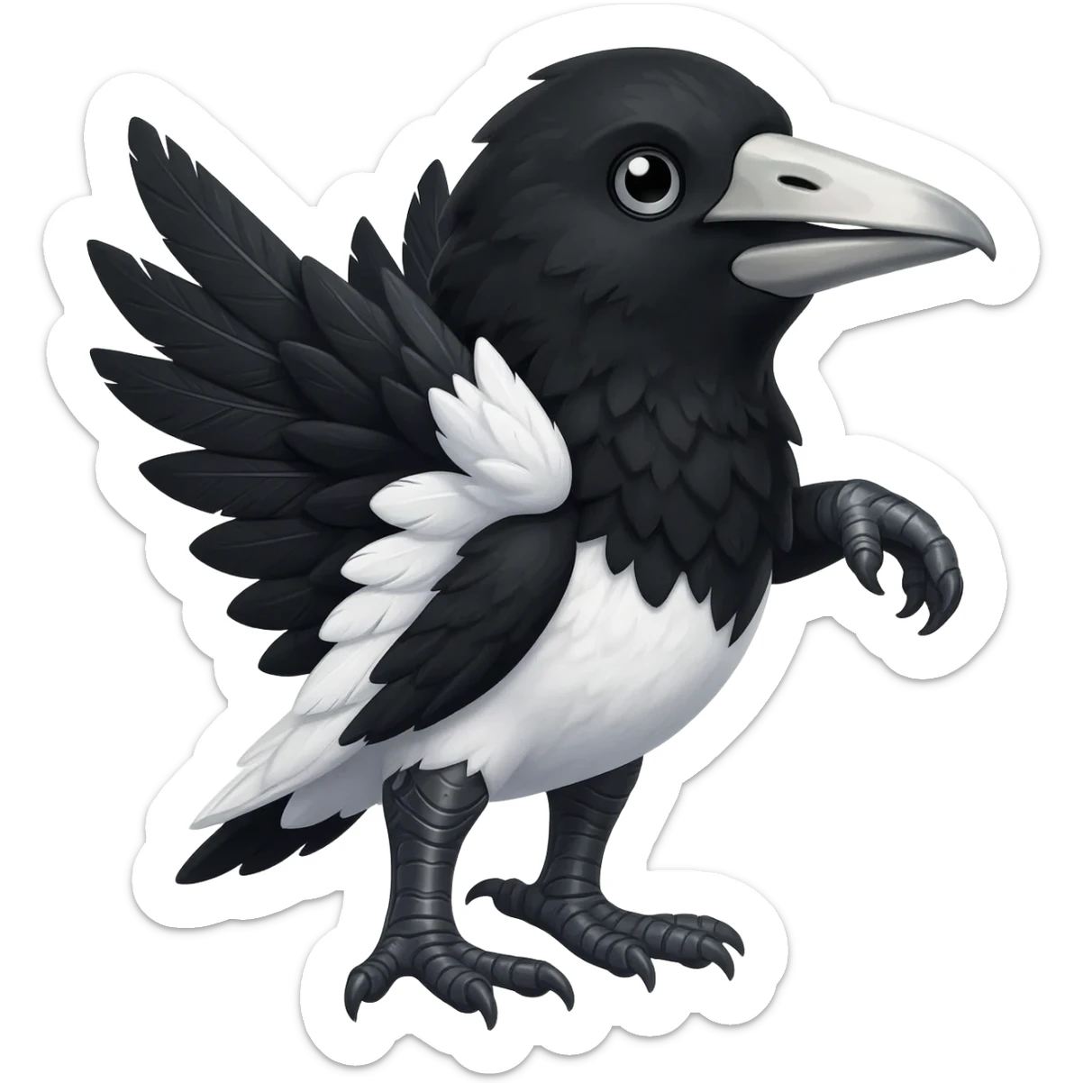 Swan-Raven-hybrid-animal-creature full body sticker