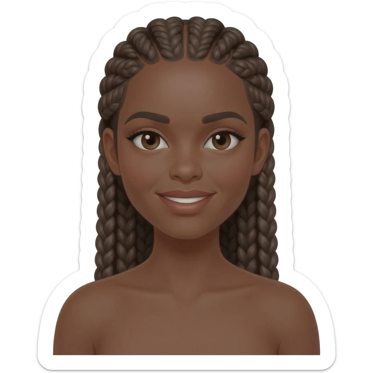 black girl braiding hair sticker