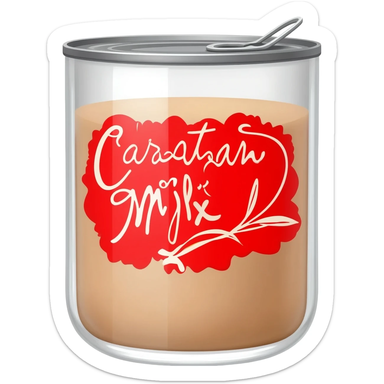 carnation condensed milk in a can with red branded label sticker