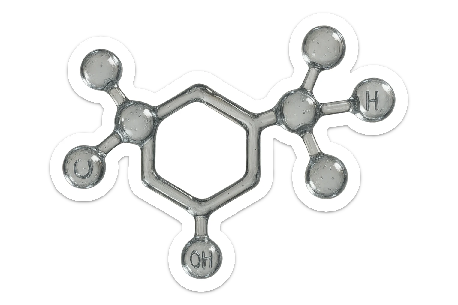 particella anatomica di catecolamina fluttua in ariaiperrealistica sticker