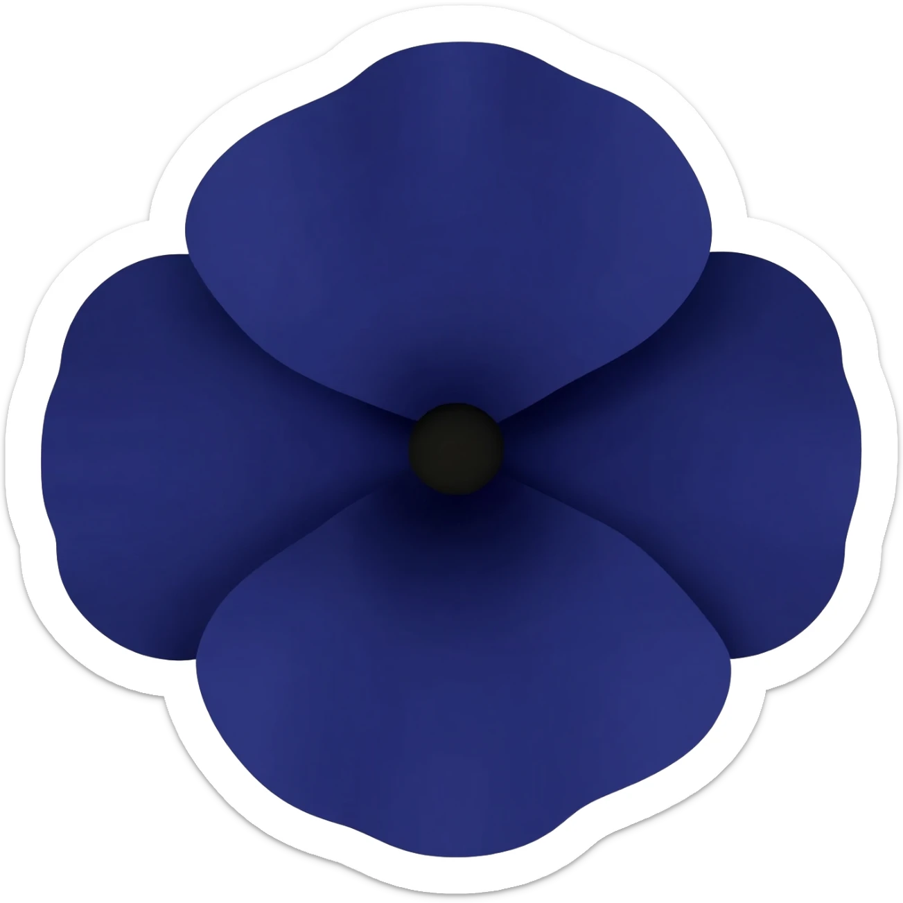 I said poppy (flower) in Navy Rich Royal Blue shade. No leaves. No other colors. sticker