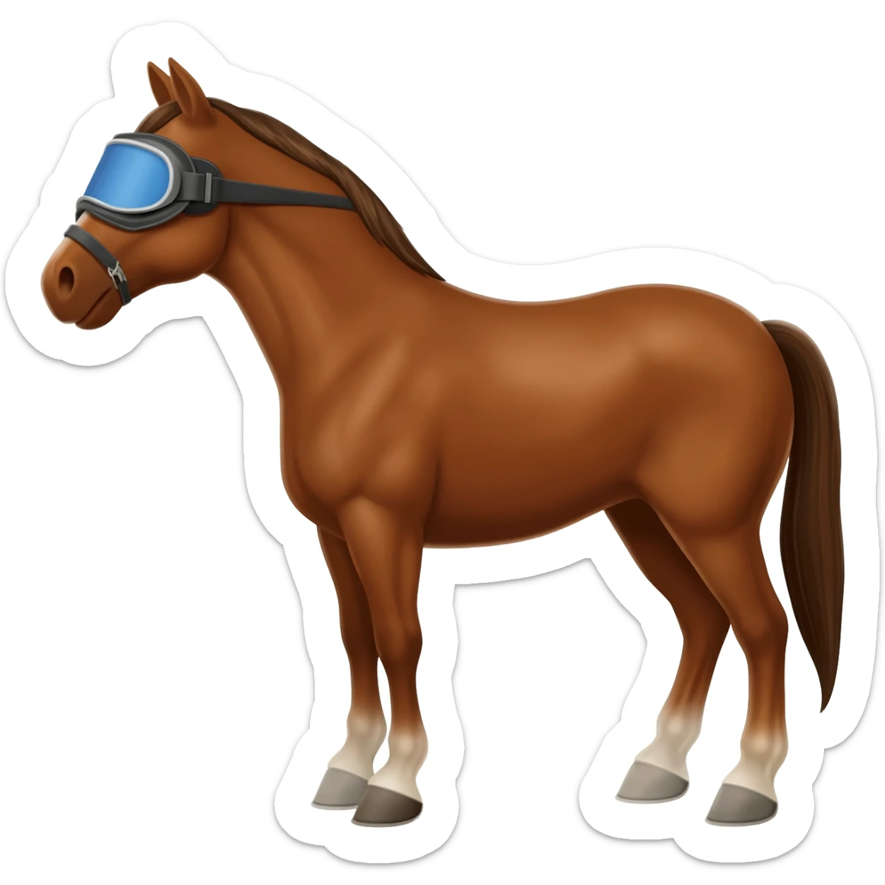 edit a horse to put blinkers on it, that blind it from distracting objects sticker