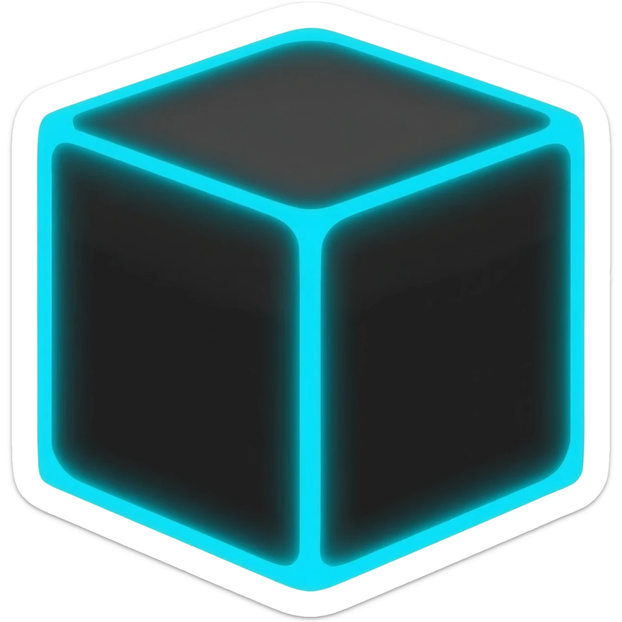 very neon black cube sticker