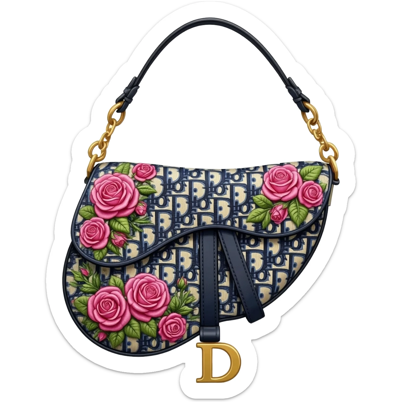 floral dior saddle bag sticker