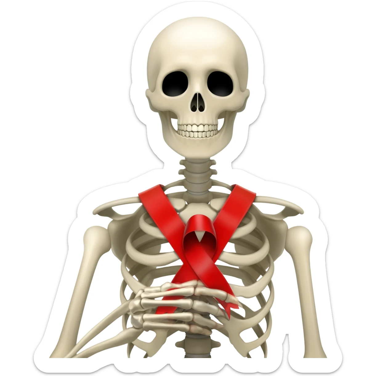 Skeleton with a ribbon sticker