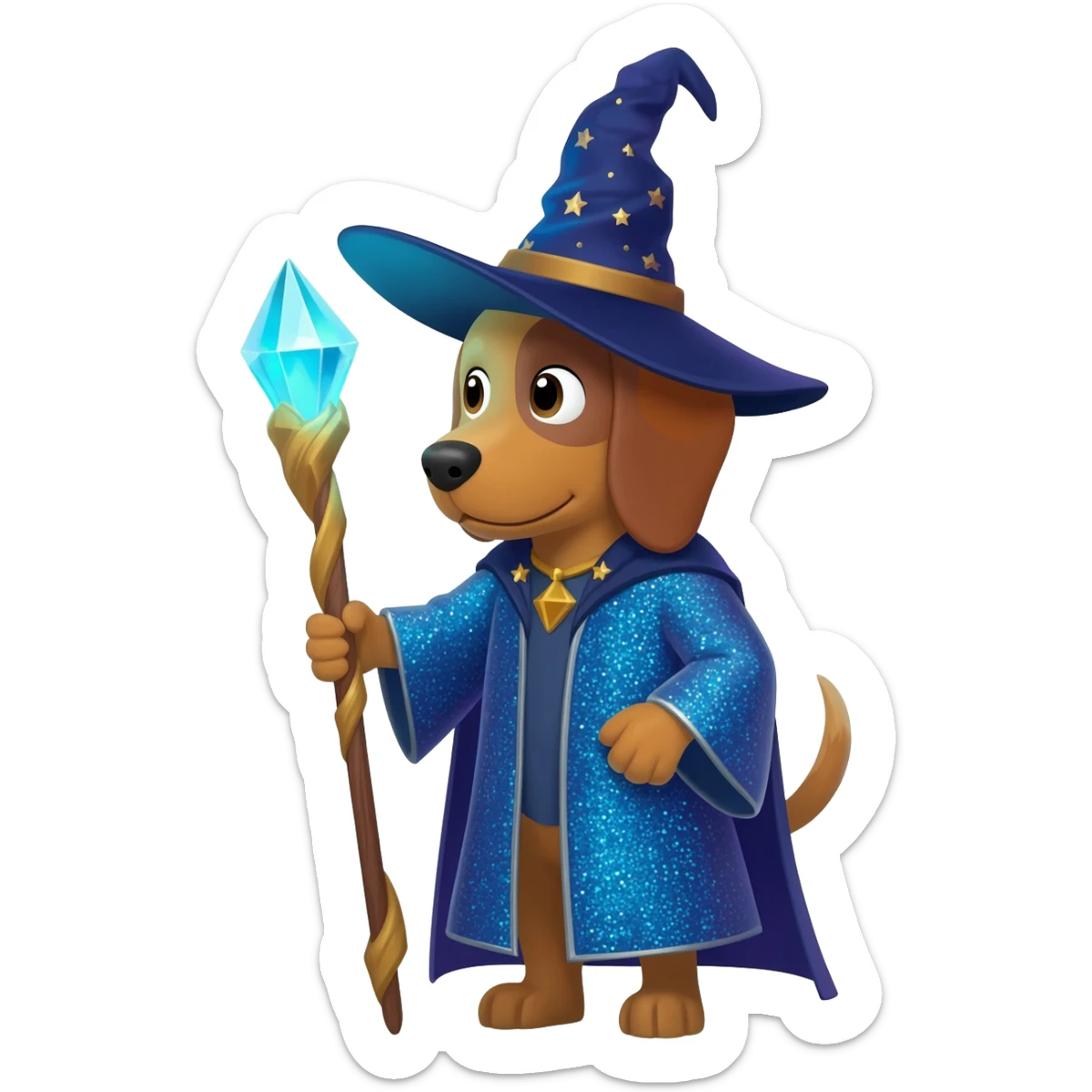 Dog wizard sticker
