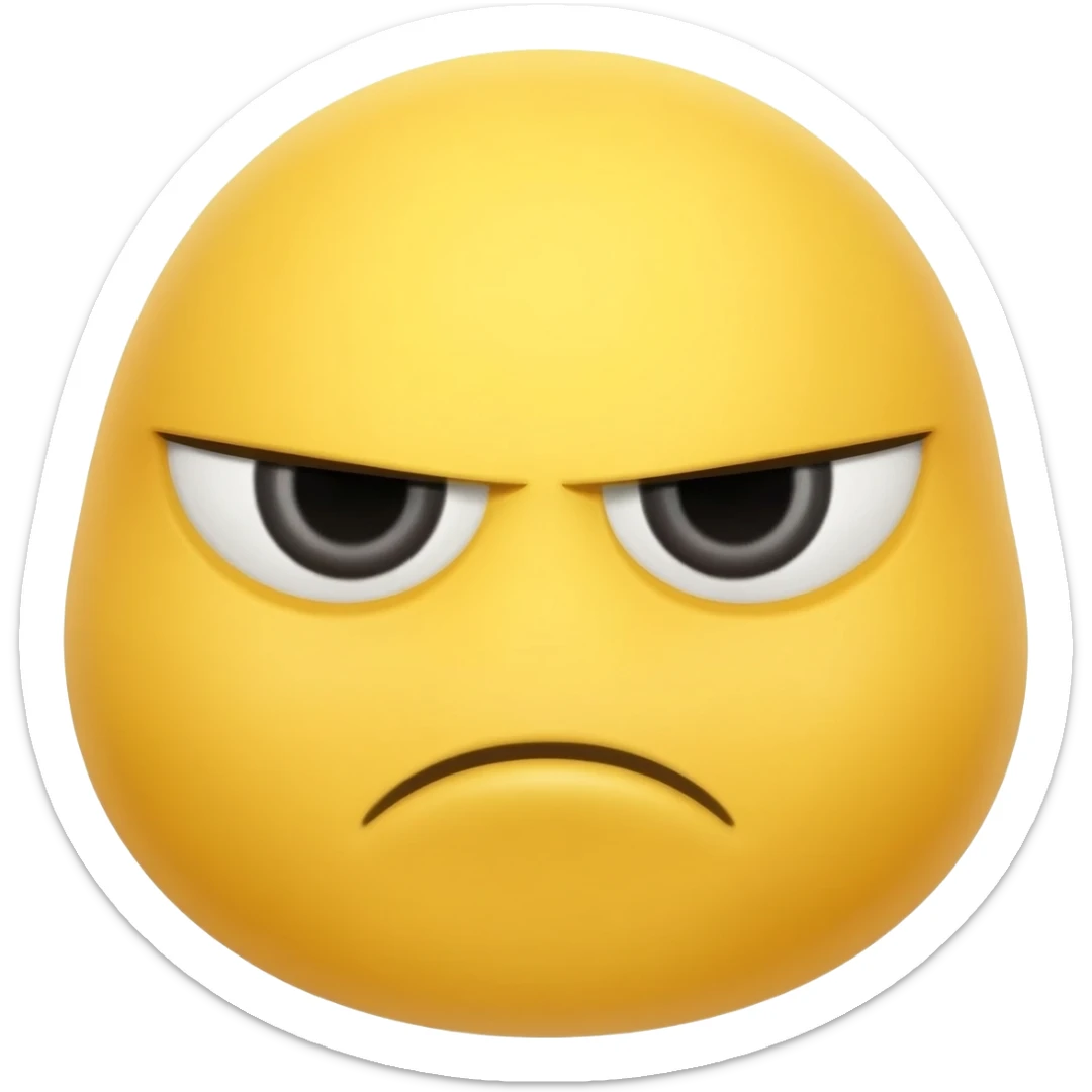 Yellow emoji adorable stern face sticker