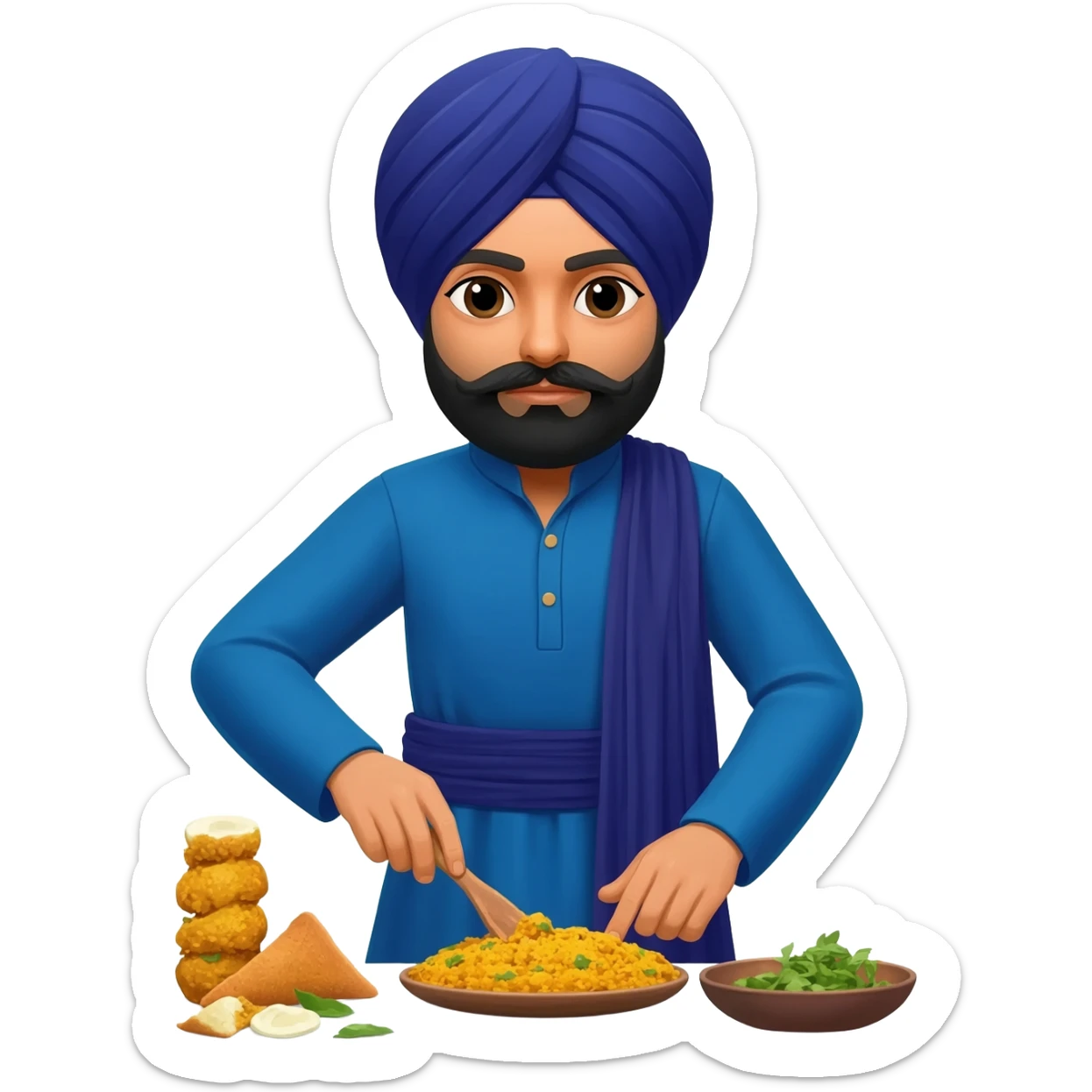 Nihang singh sikh blue dress making ragda sticker