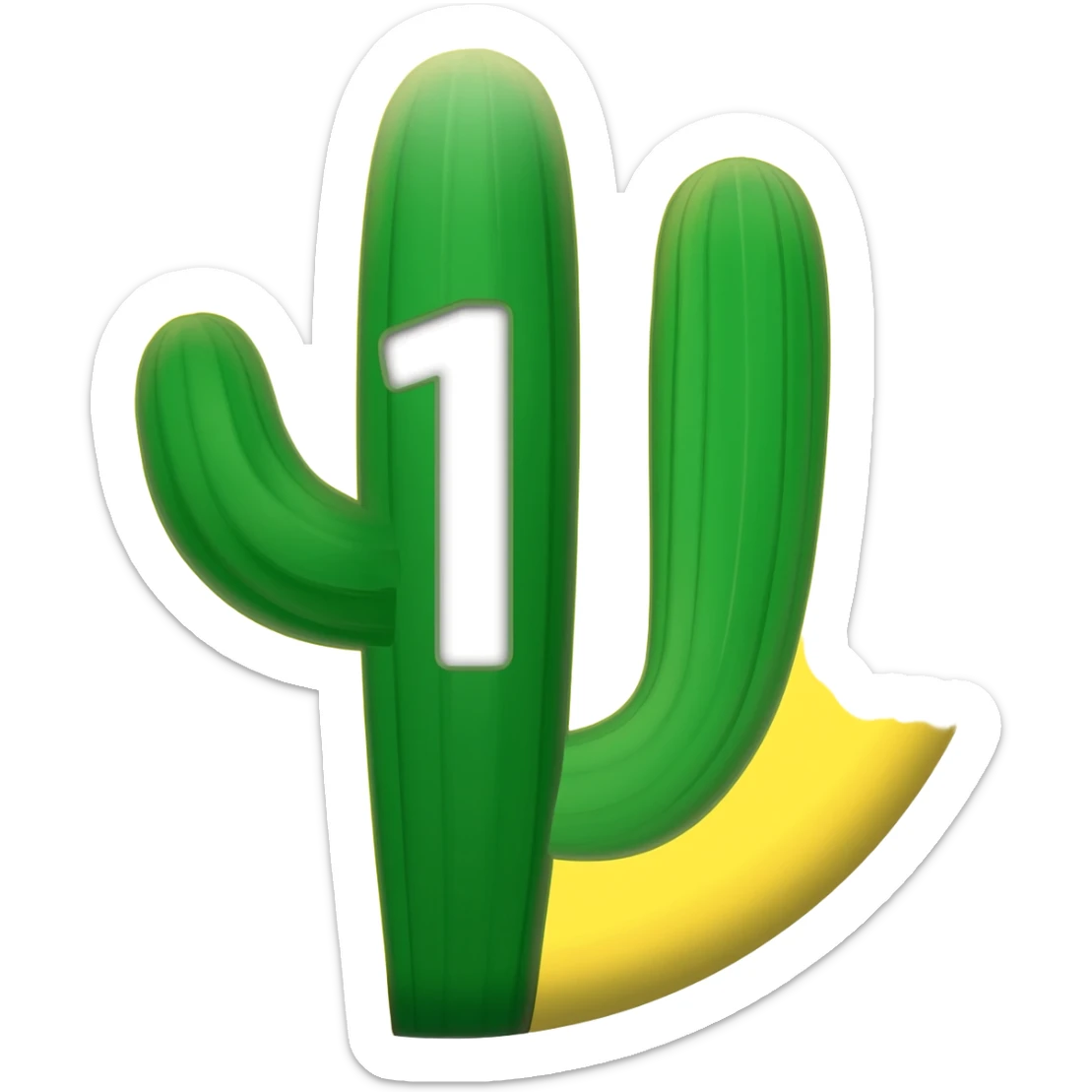 A yellow badge with an astethic catcus and number 1 on it sticker