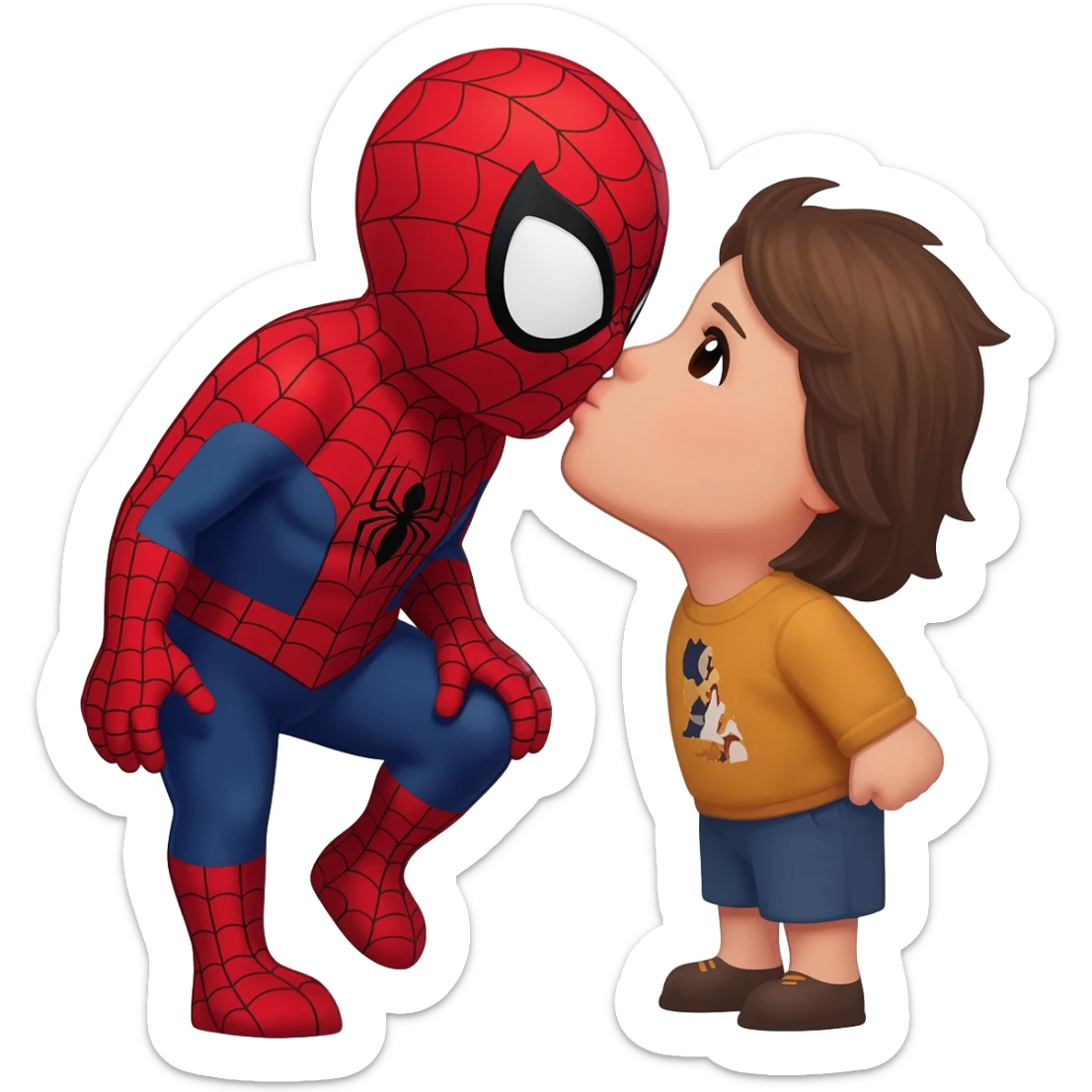Spider mans kiss sticker