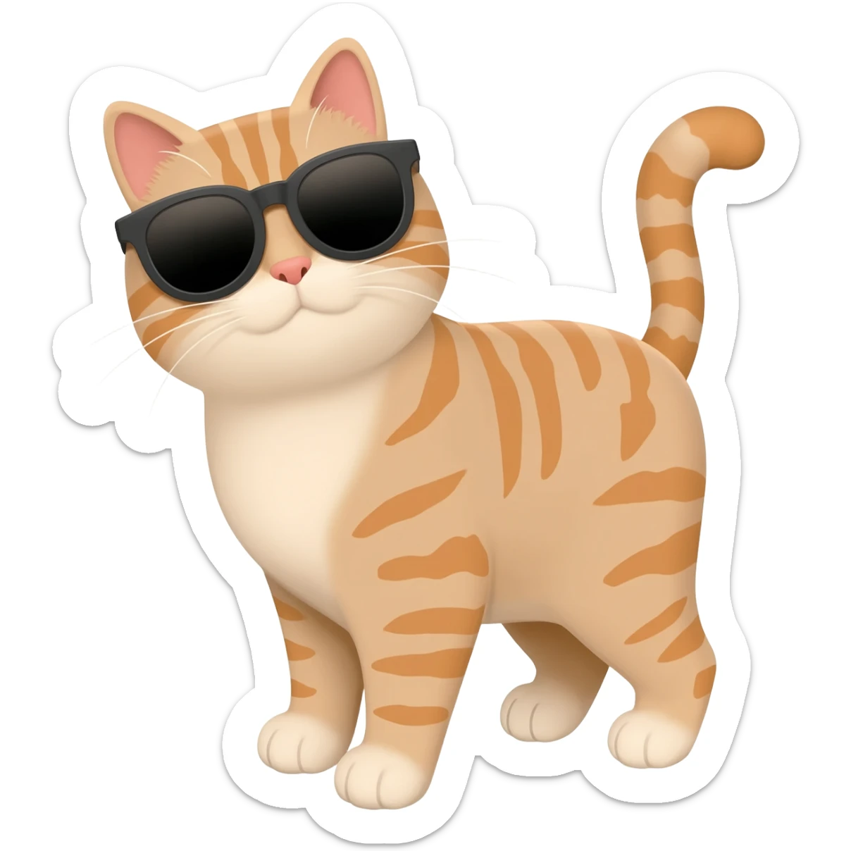 Cat wearing sunglasses sticker