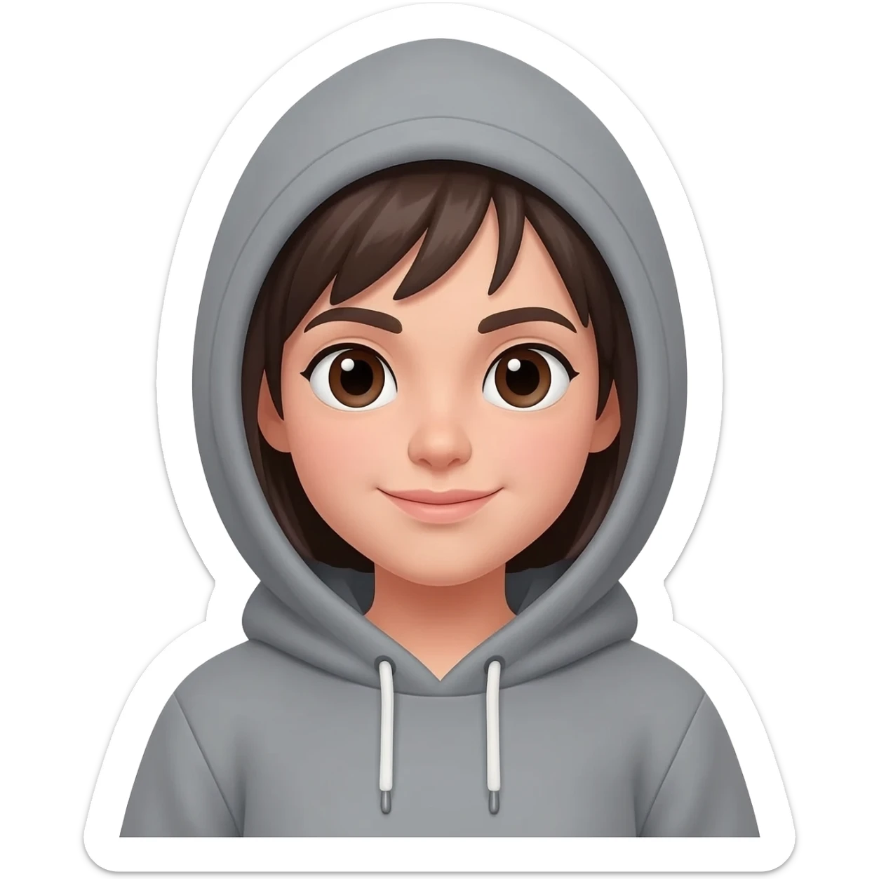Girl in grey hoodie sticker