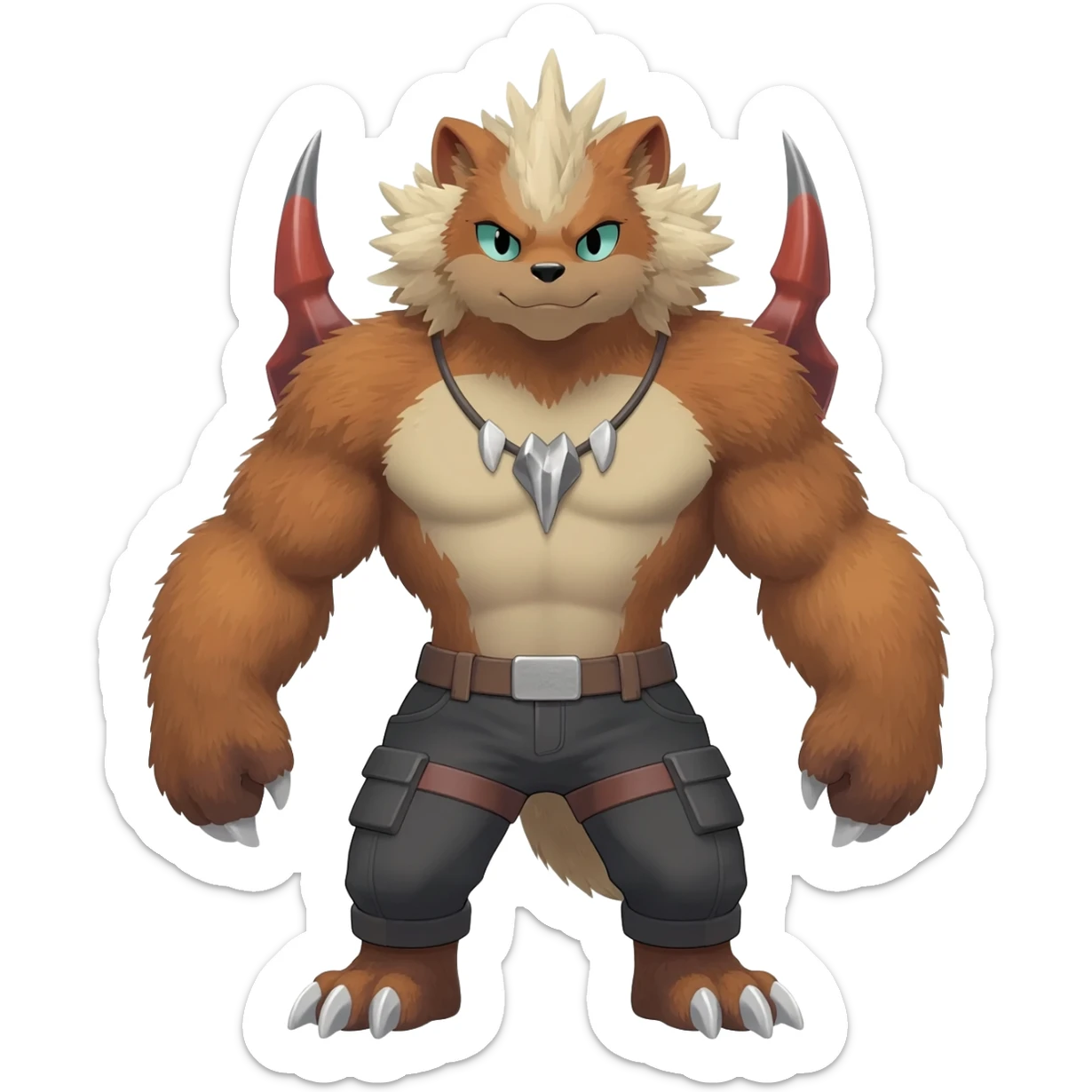  Furry anthropomorphic cute tough cool Noibat-Noivern-Trico-Scyther-Nargacuga-Litten-Hybrid sticker