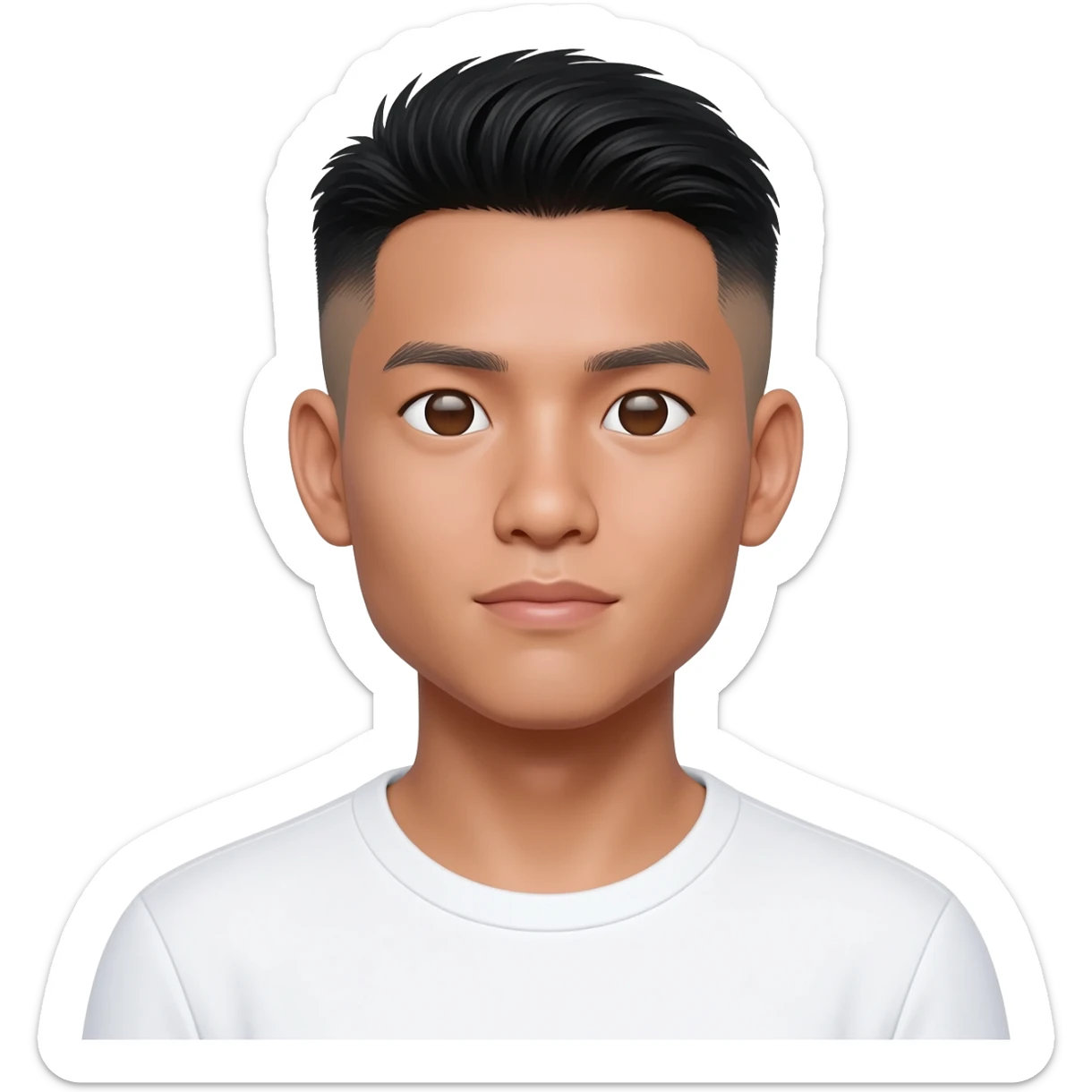Filipino man at 25 years old fade hair cut  sticker