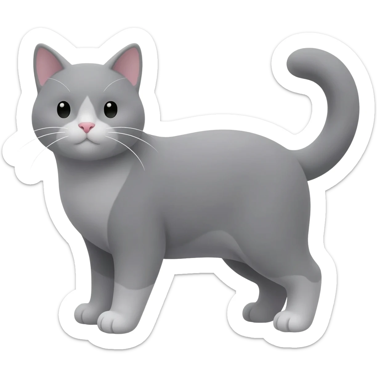 cat gray sticker