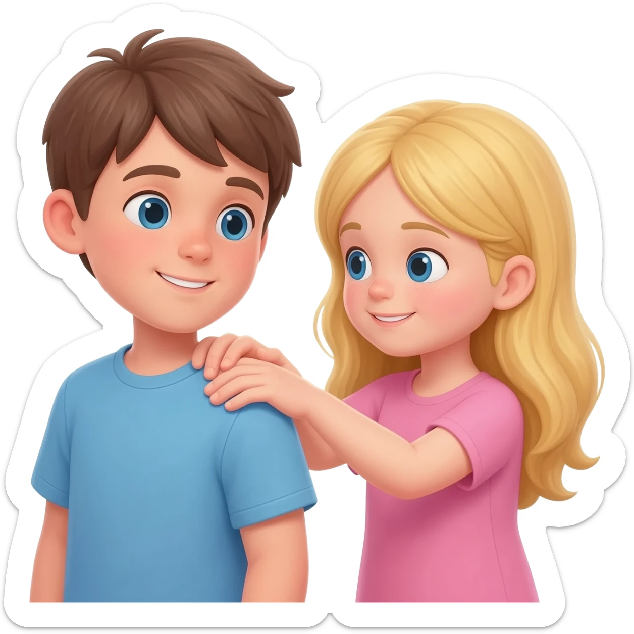 boy massage girl sticker
