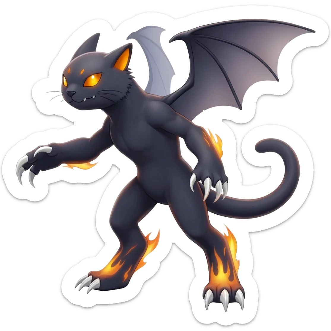 Noibat-Nargacuga-Litten-Torracat-fusion-Fakemon-Pokémon-creature  sticker