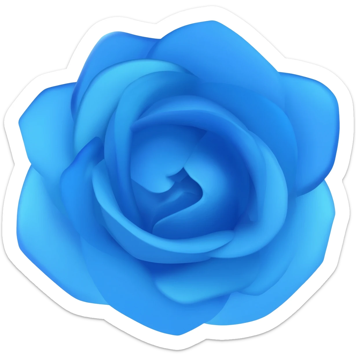Blue colored rose sticker