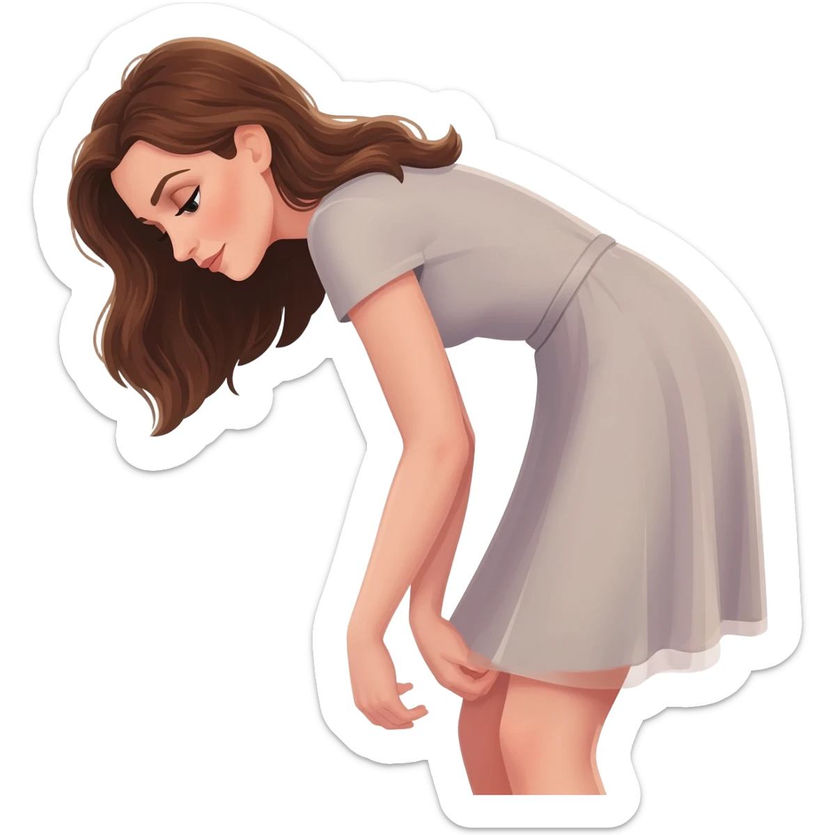 Anne Hatway bends over any SFW skirt sticker