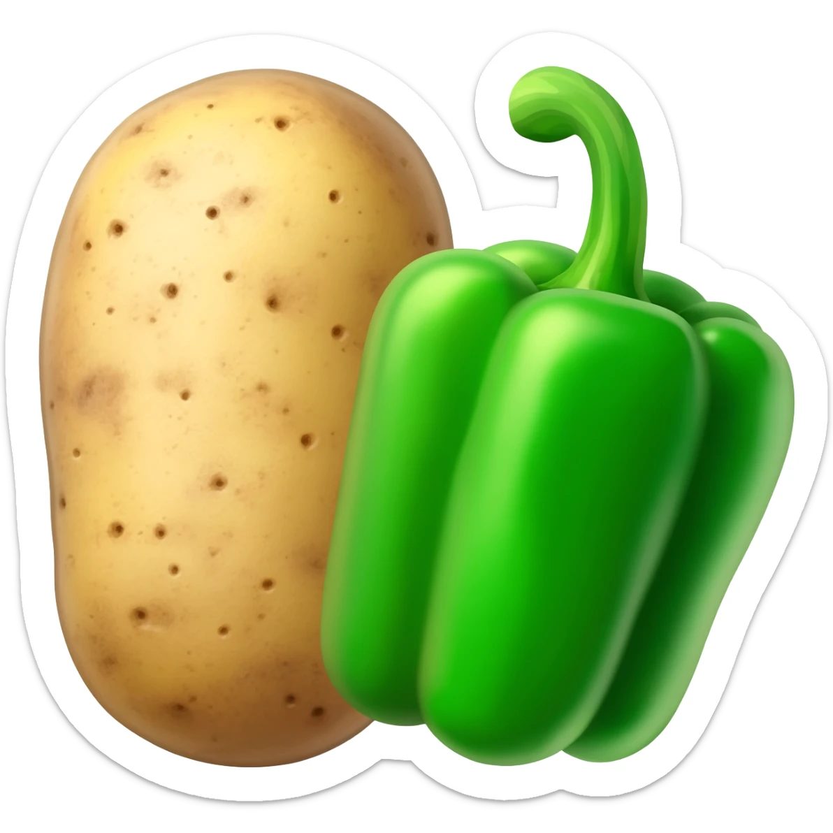 Potato  green capsicum sticker