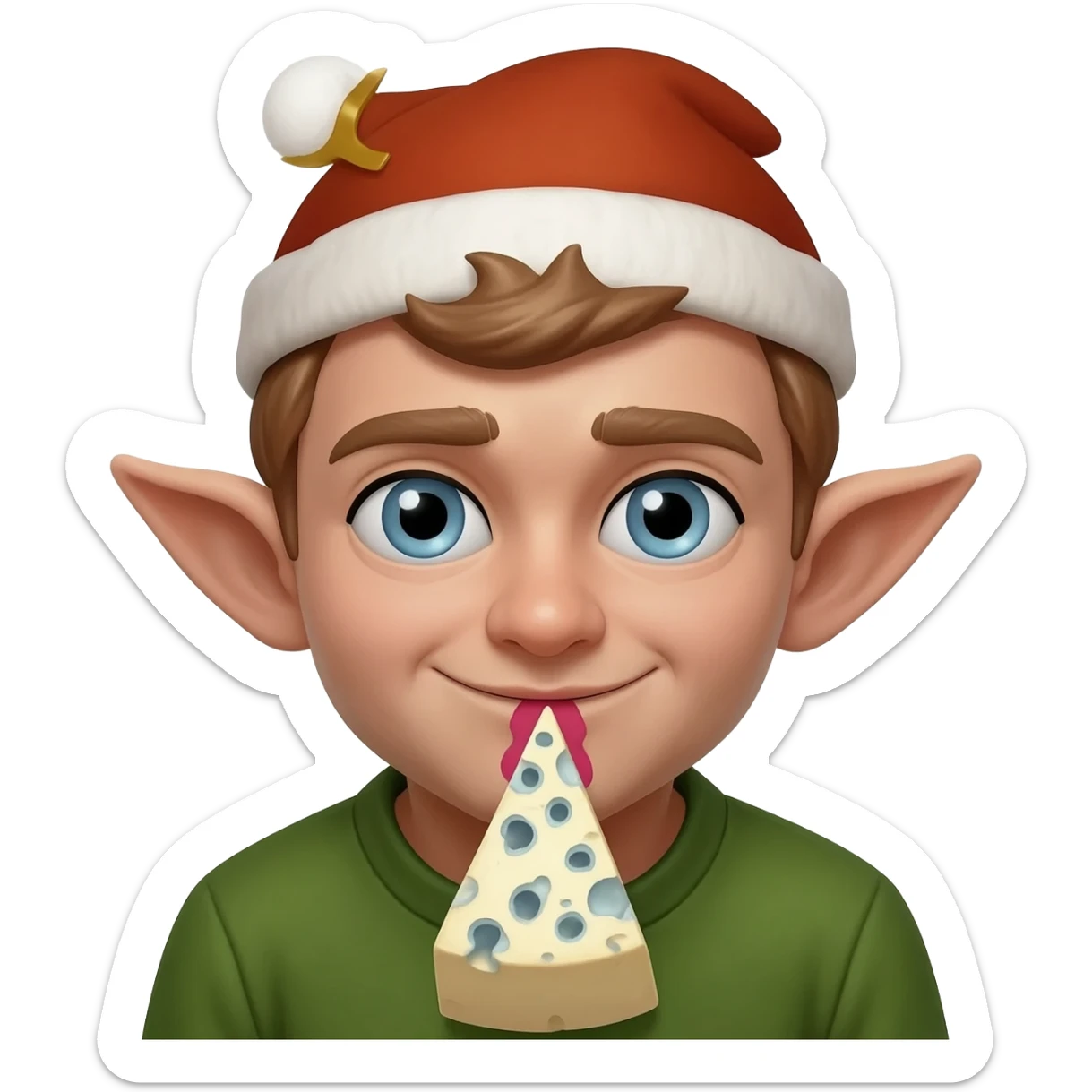 Elf licking Blue Cheese sticker
