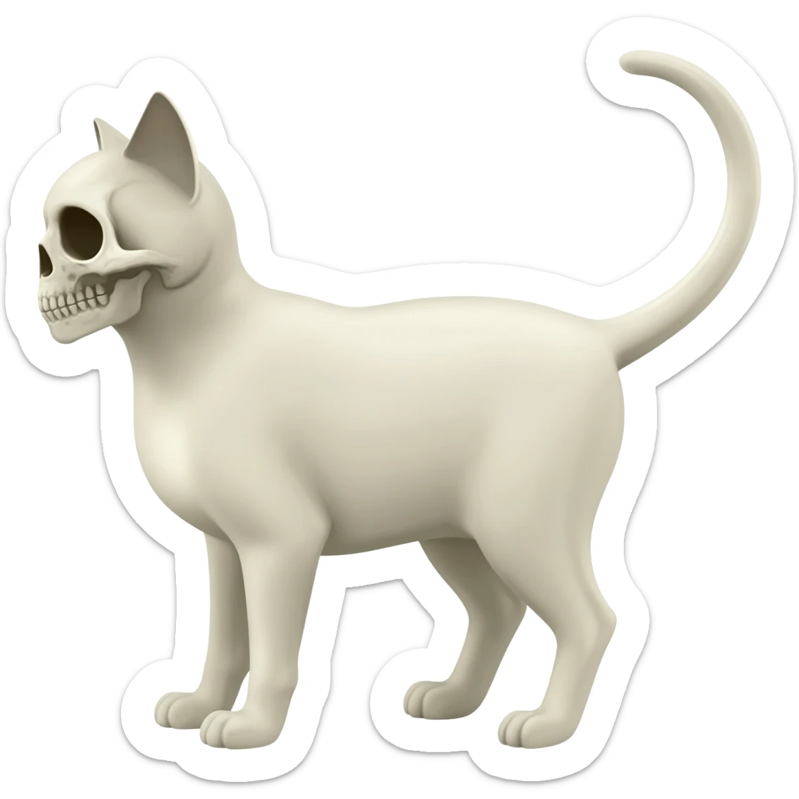 Skull cat sticker