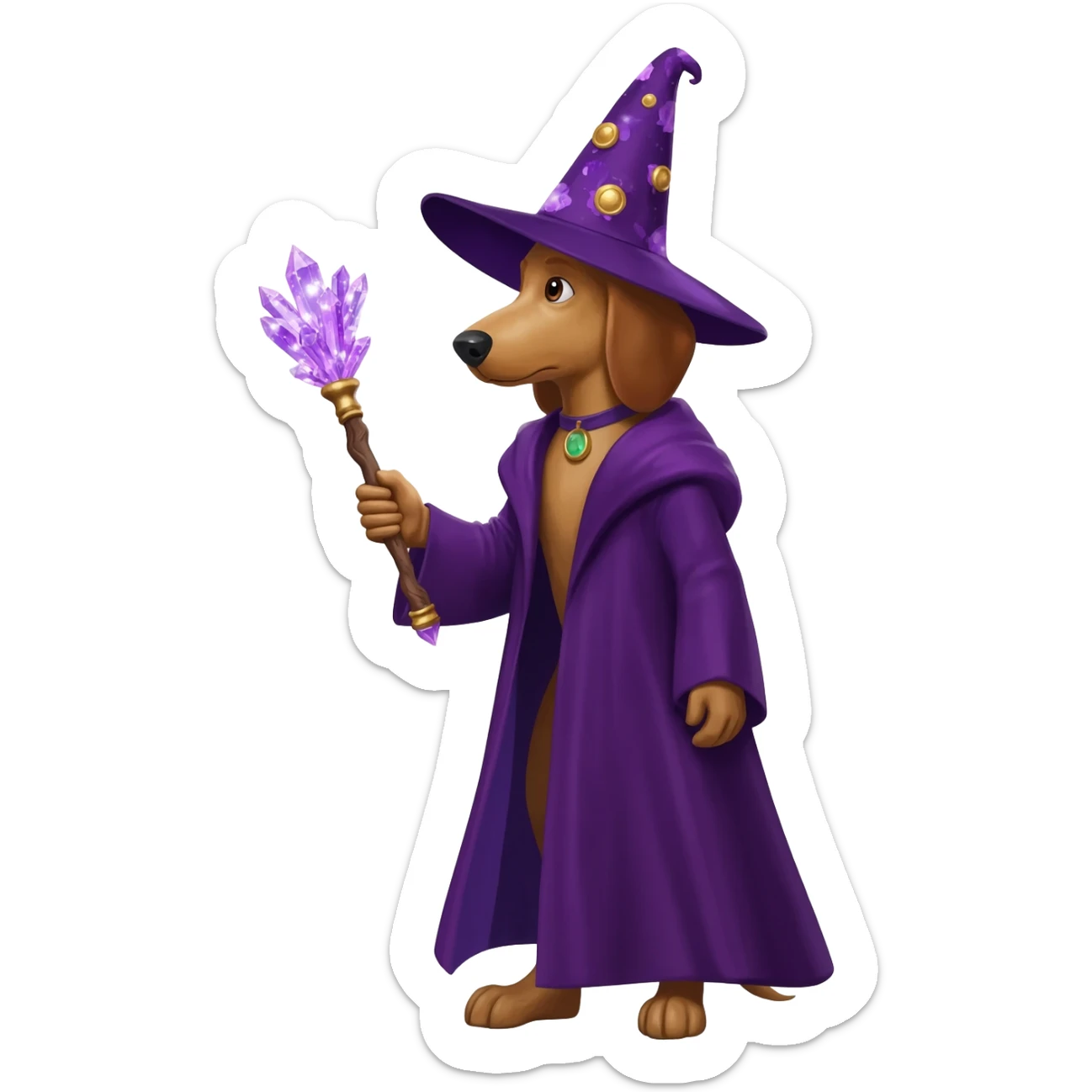 Dog wizard sticker