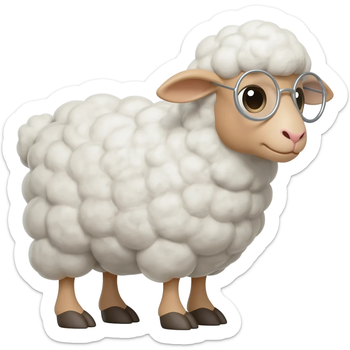 Nerdy sheep wearing glasses and is an architect sticker