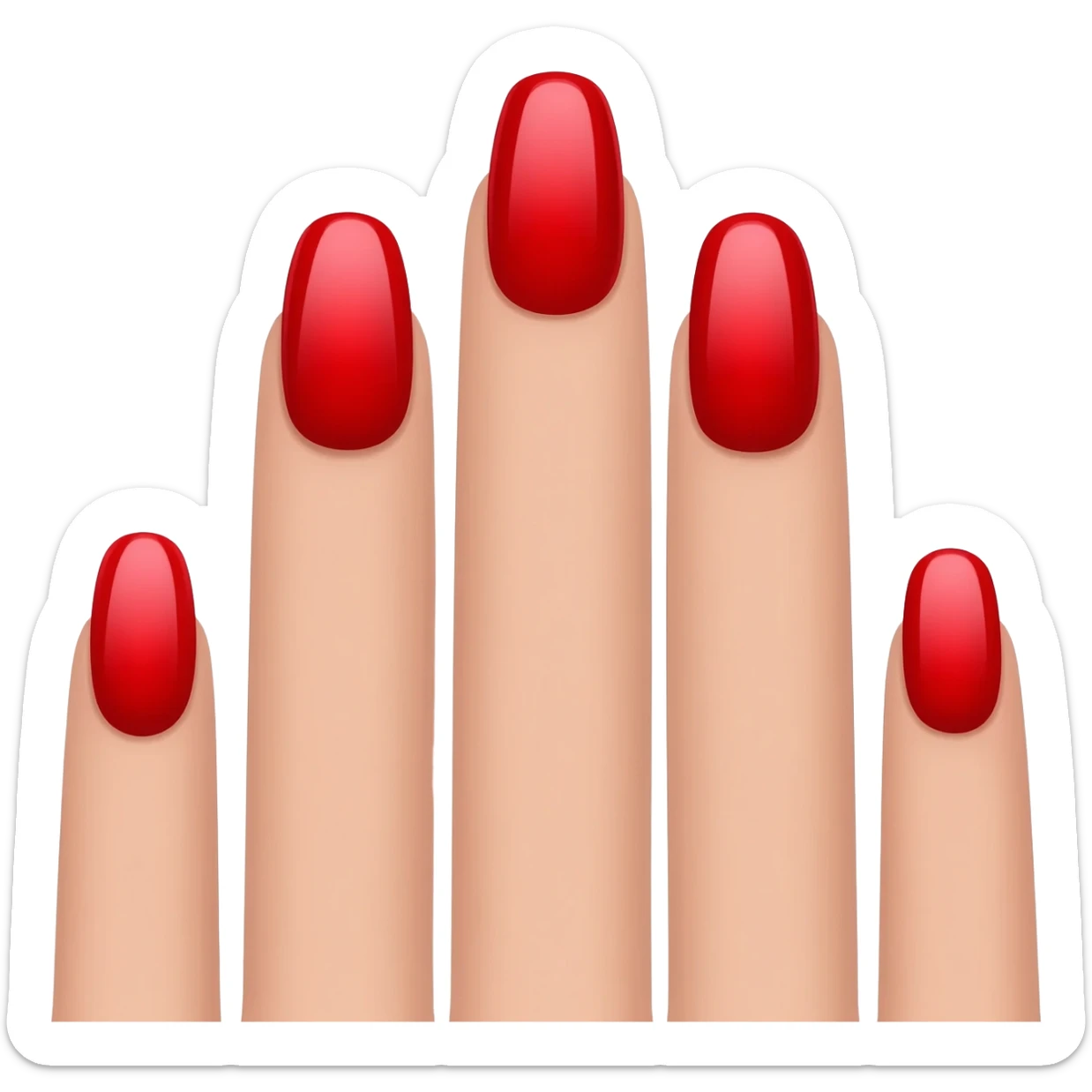 nails with red nail polish (as an emoji on IOS) sticker