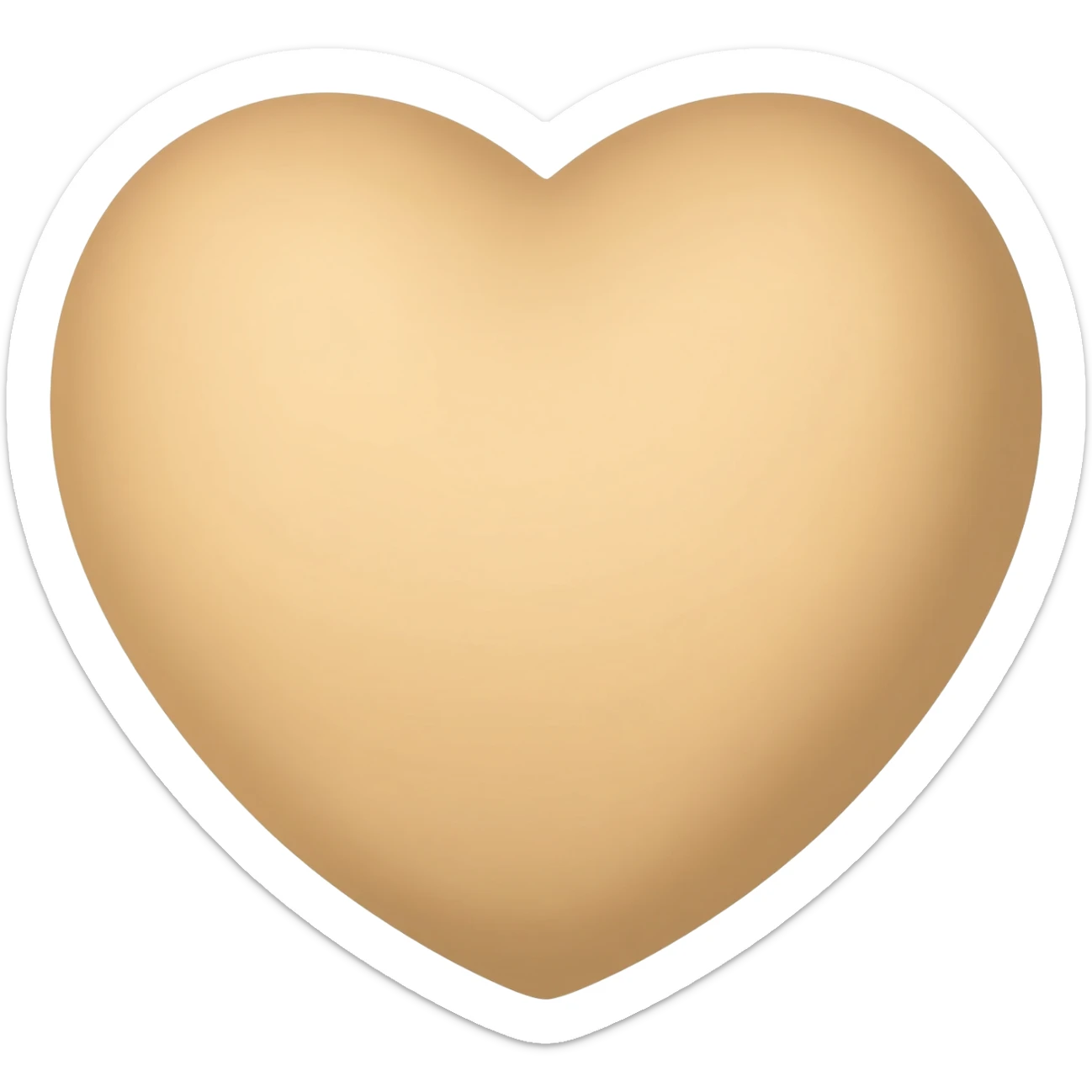 Beige heart copy paste sticker