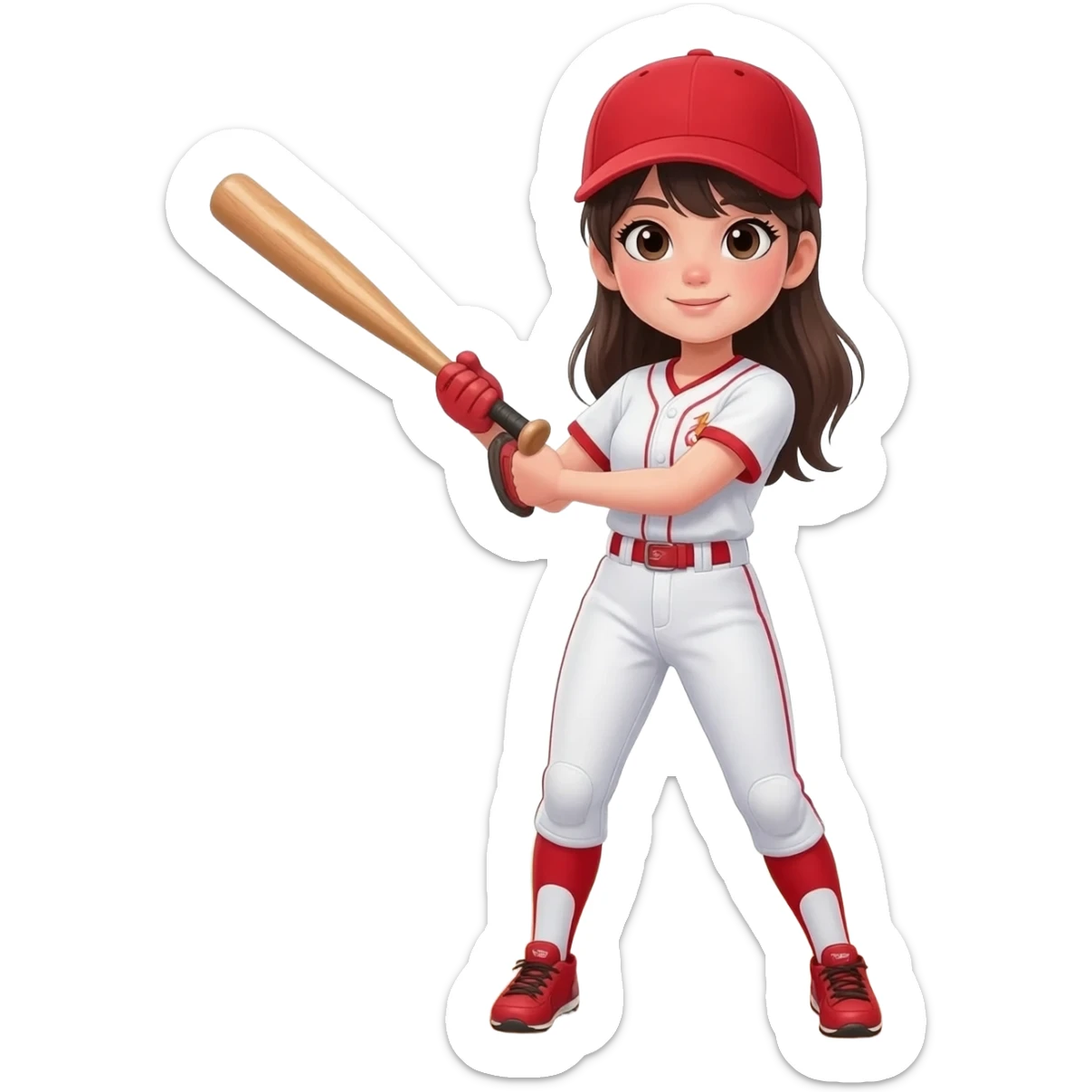 black girl  softball player sticker