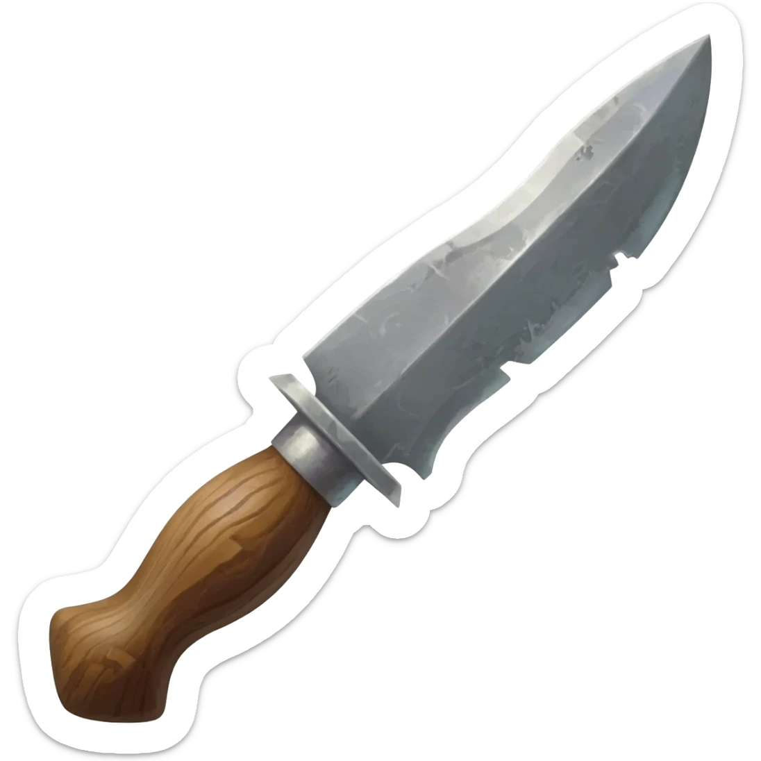 medieval knife with wooden handle sticker