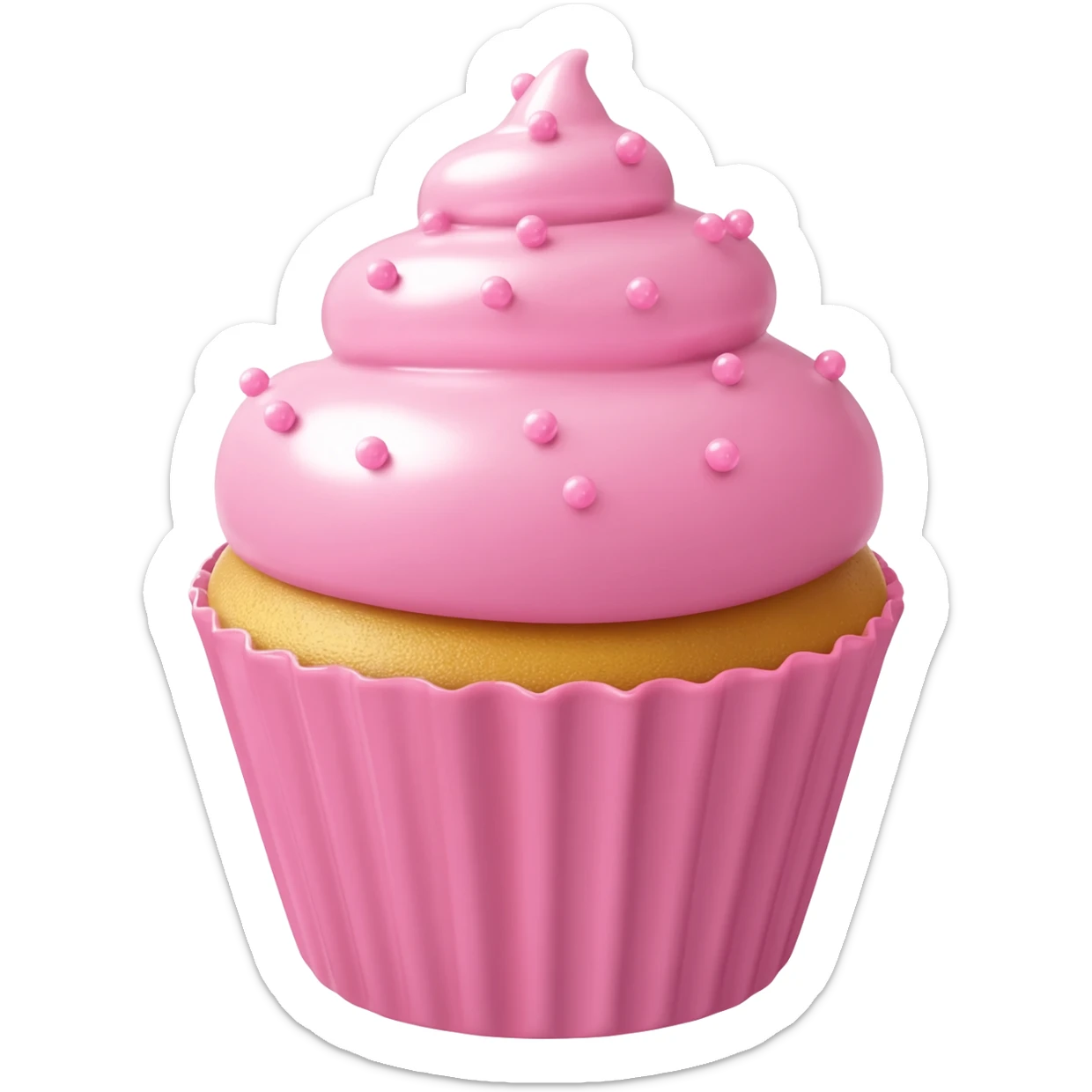 Cupcake with pink icing sticker