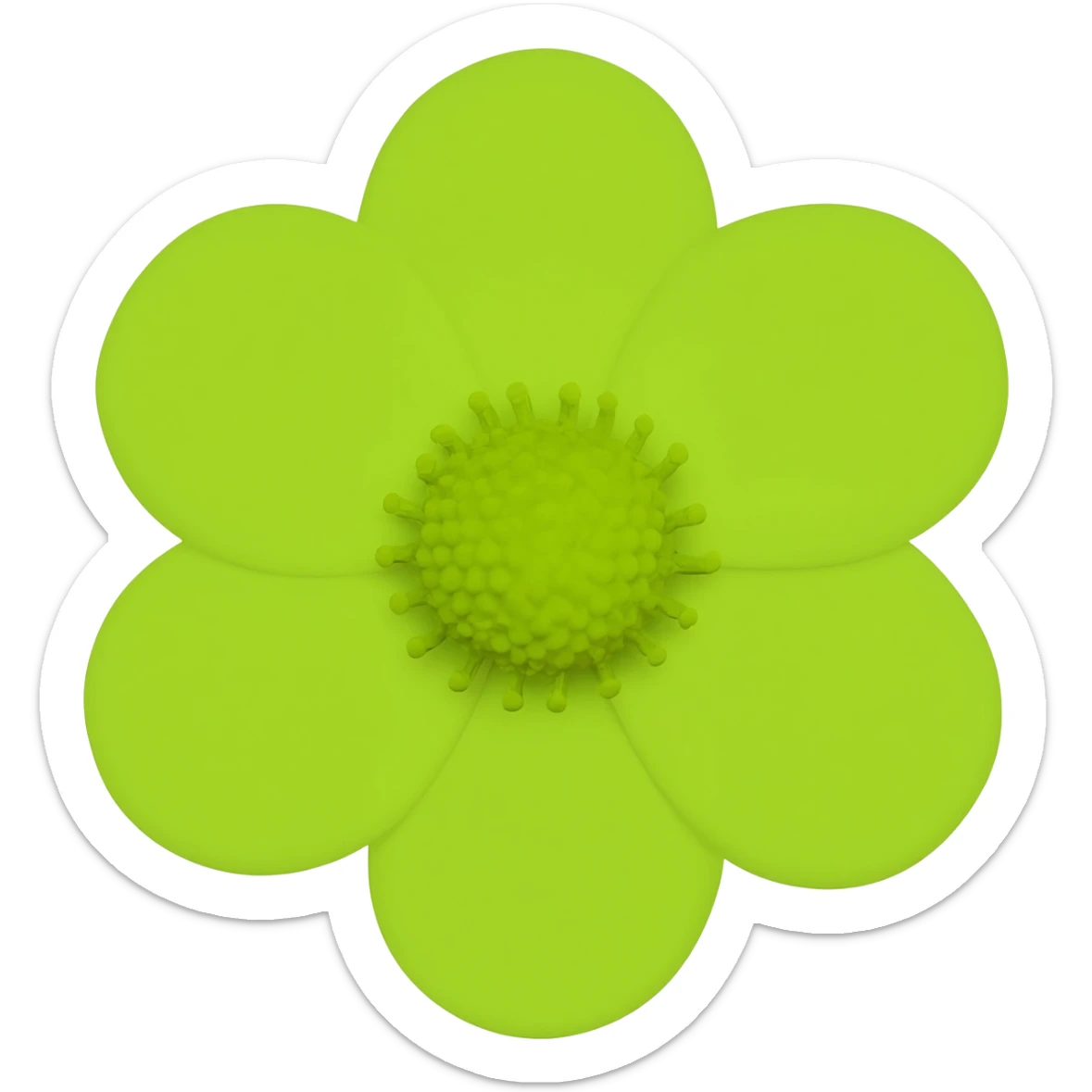 A lime green flower sticker