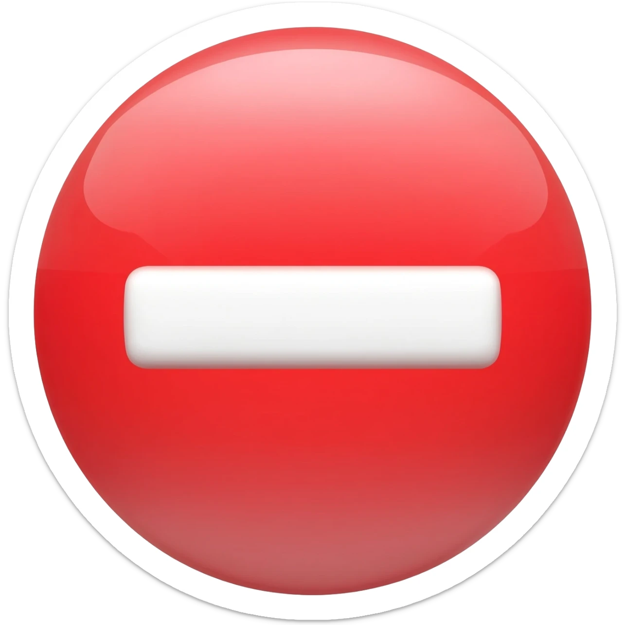 red circle bubble with minus sign inside sticker