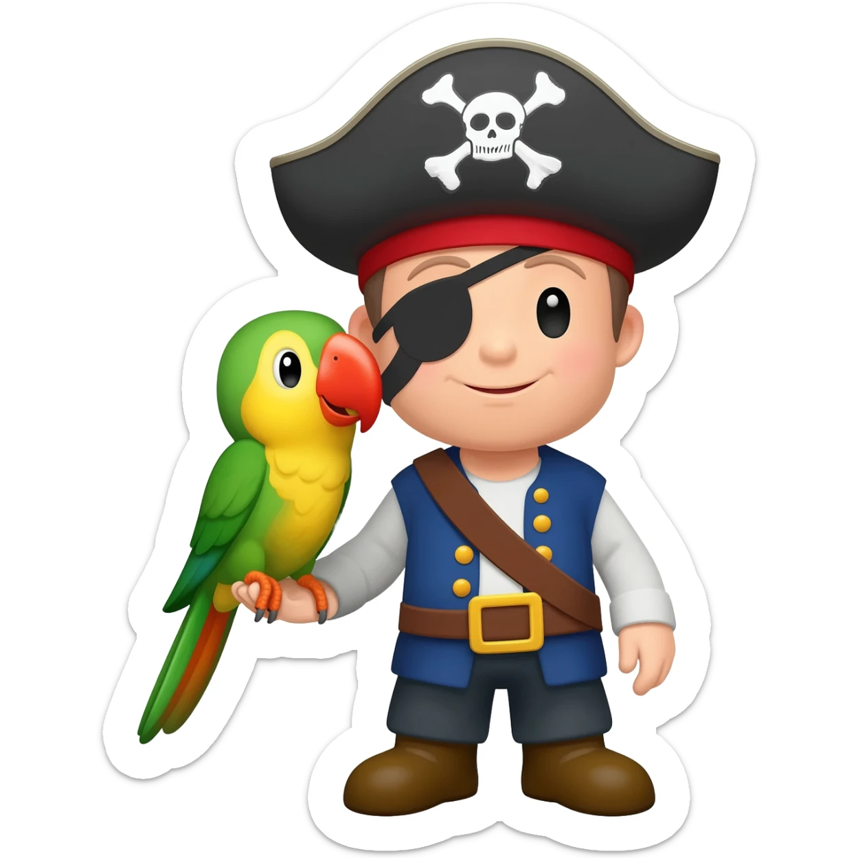 pirate and parrot sticker