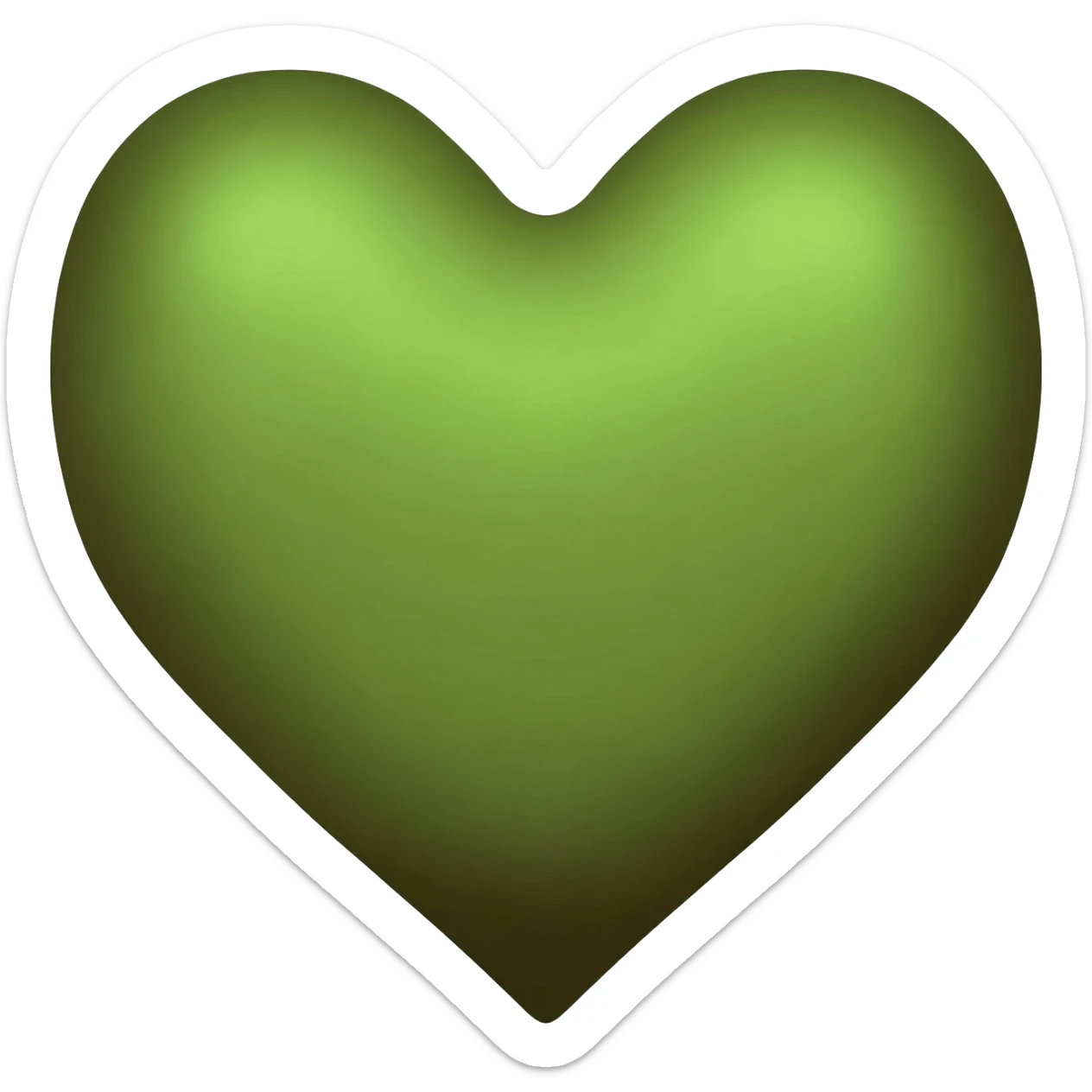 Green & brown heart sticker
