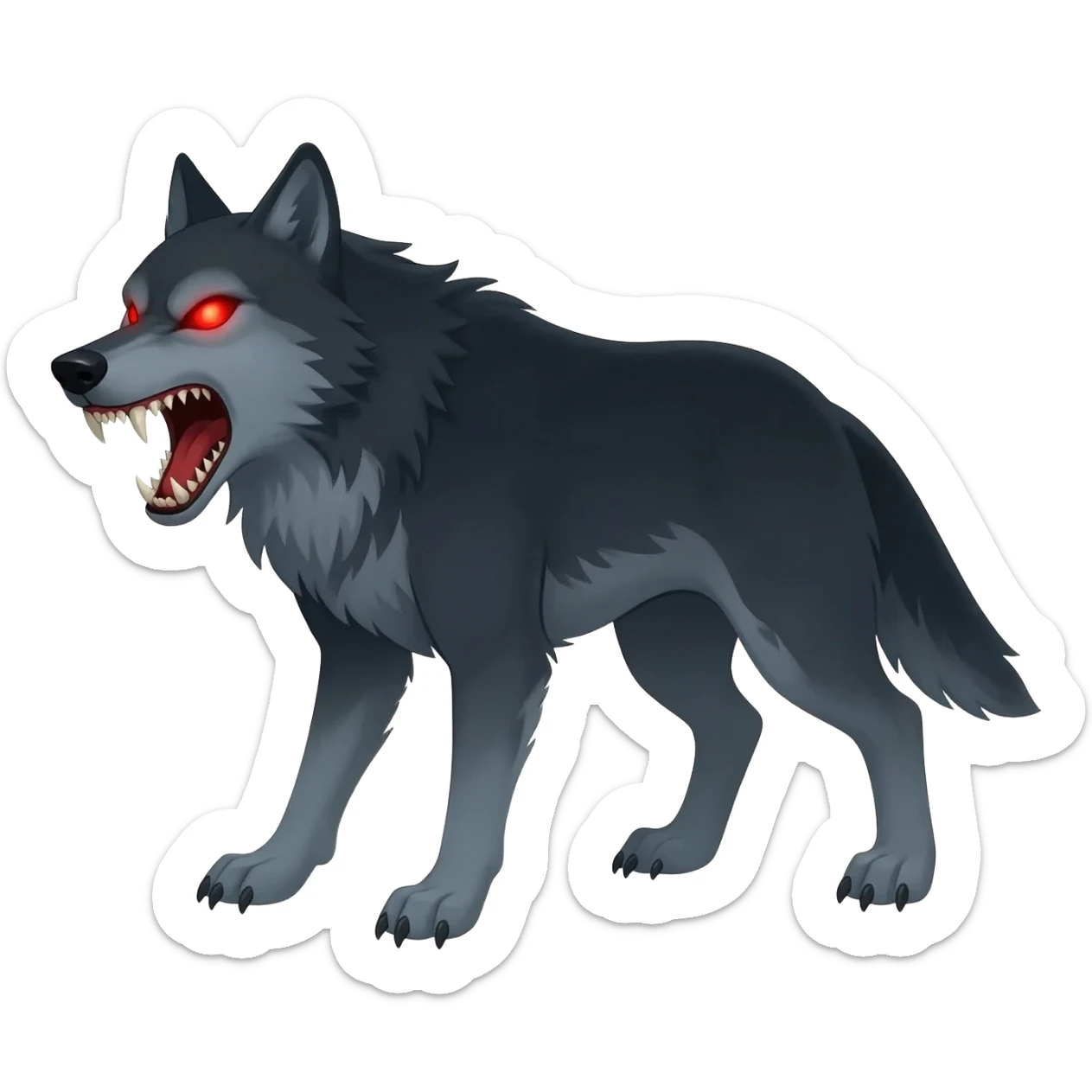 scary wolf sticker