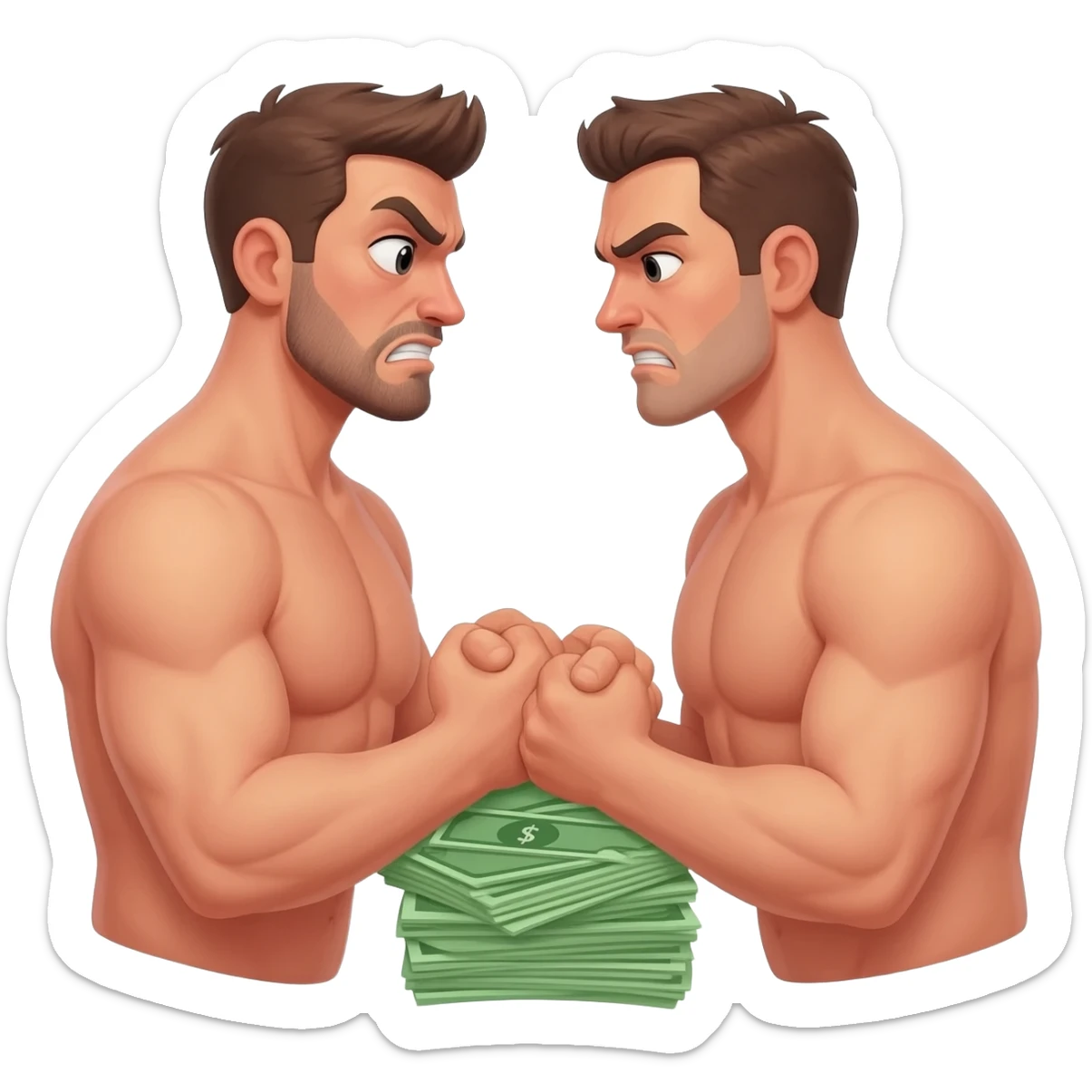 Men were always strong-arming each other for that money sticker