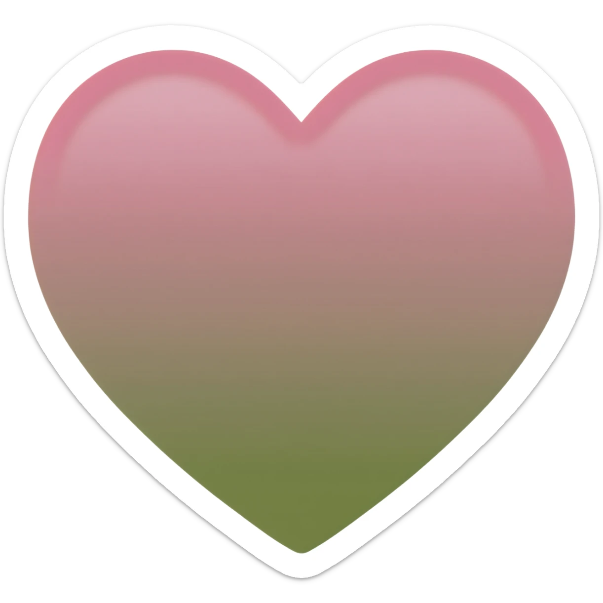 Heart Ombre blush pink and olive green sticker