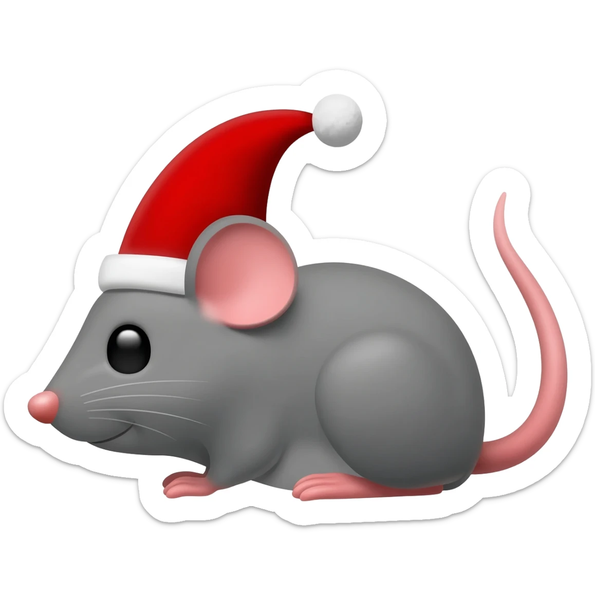 Ratón con sombrero de Navidad sticker