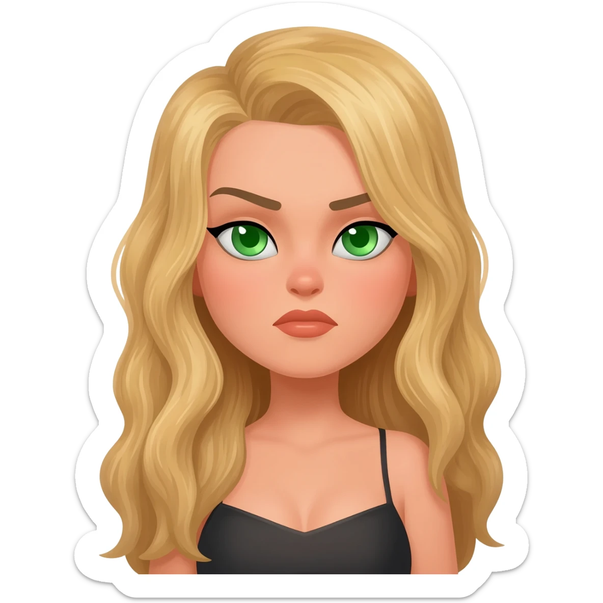 She looked like a top model, with long blonde hair and green eyes. She is being drunk and rude sticker