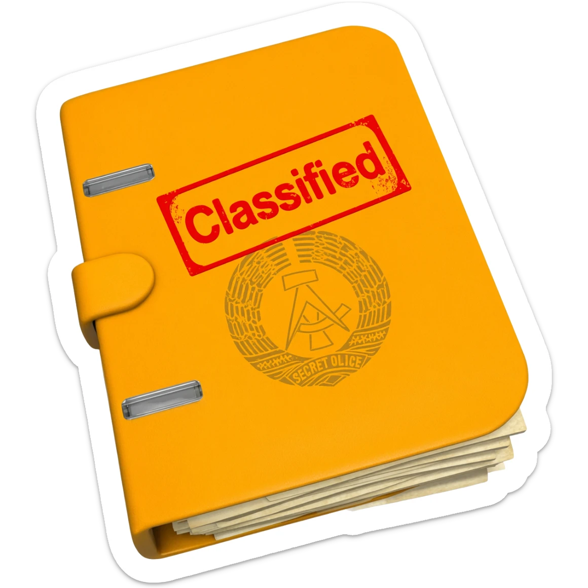 Classified Dossier, files, GDR German Secret police sticker