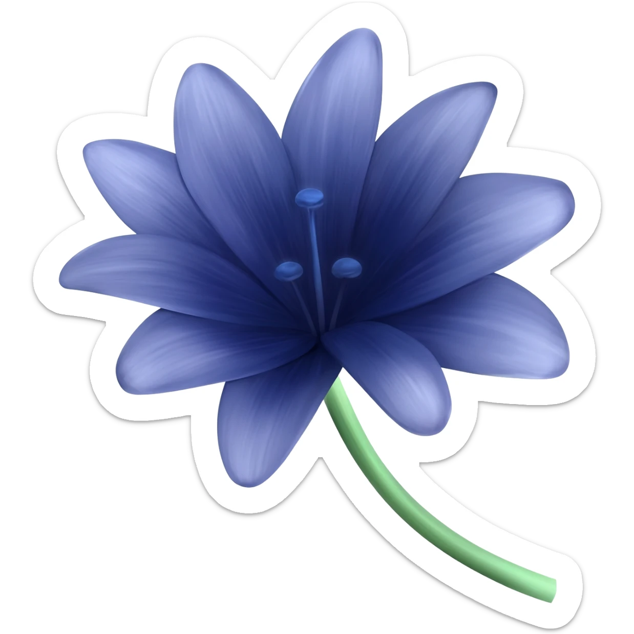 Dark blue flower sticker